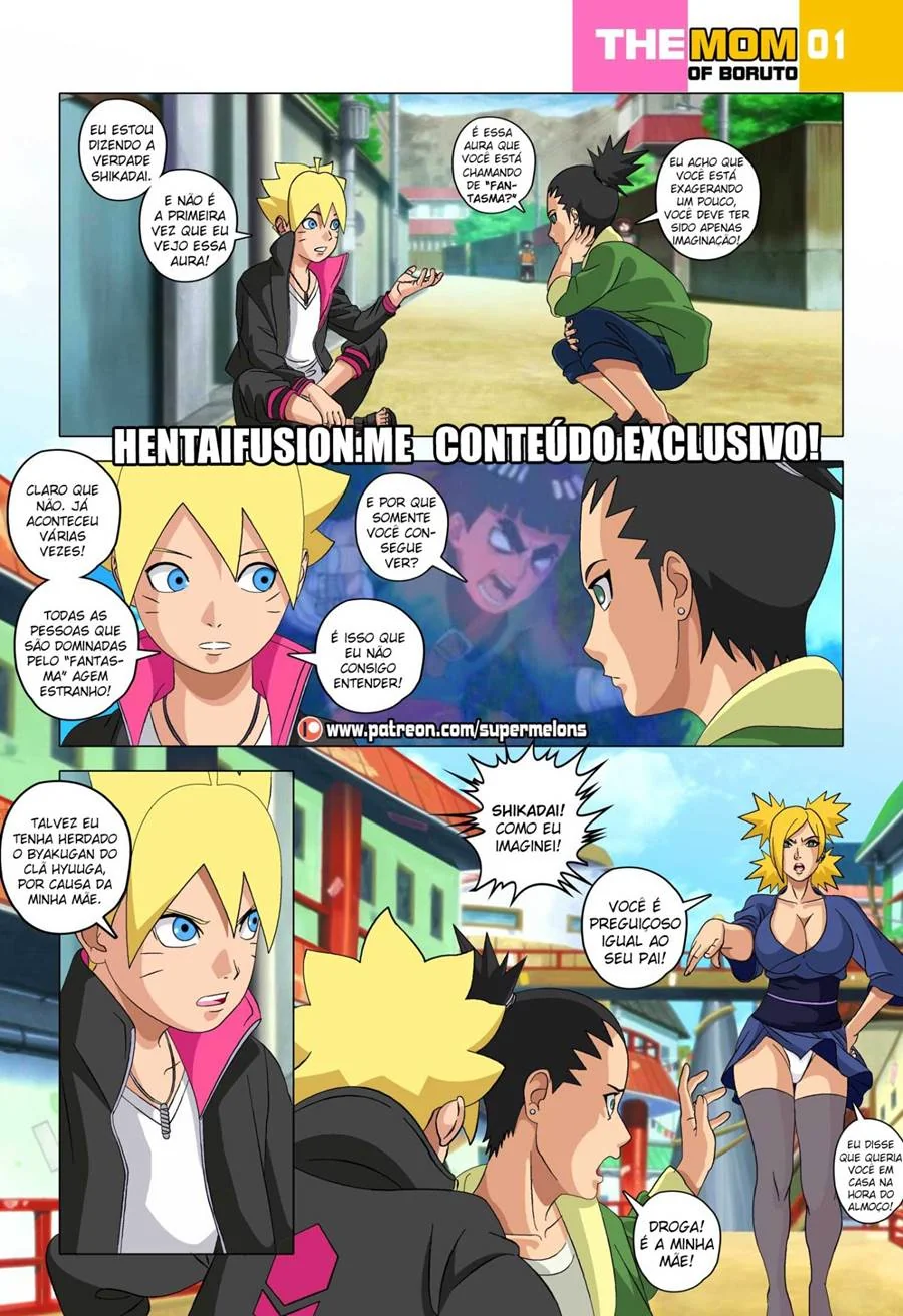Boruto seduzindo os Peitões da Mamãe Hinata em Hentai HQ Brasileiro