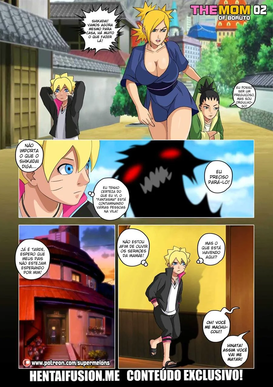 Boruto seduzindo os Peitões da Mamãe Hinata em Hentai HQ Brasileiro