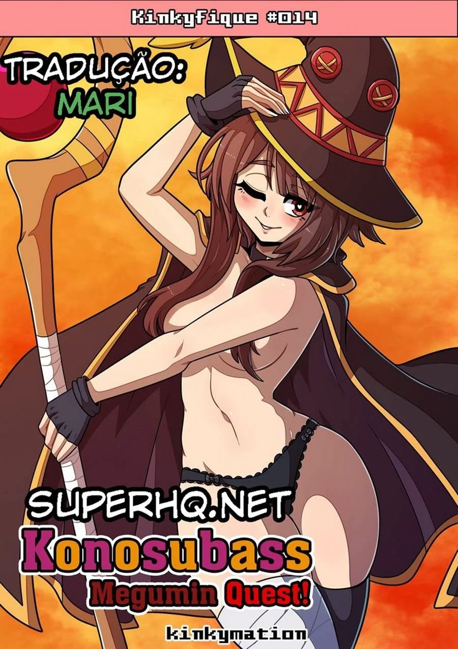 Tomando banho com a piranha da amiga – KonoSuba Hentai em HQ Brasileiro