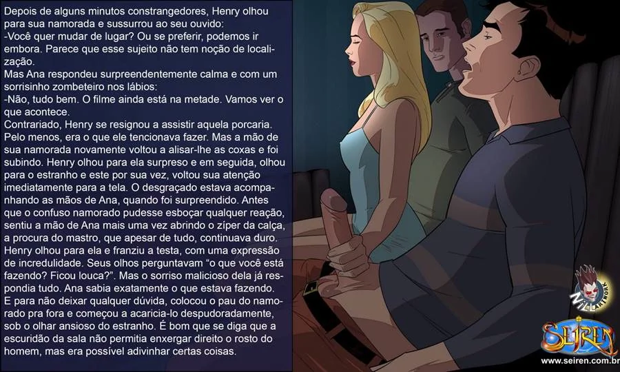 Piranha gostosa transando no cinema: sexo no escuro com bucéta molhada em Pornô Hentai
