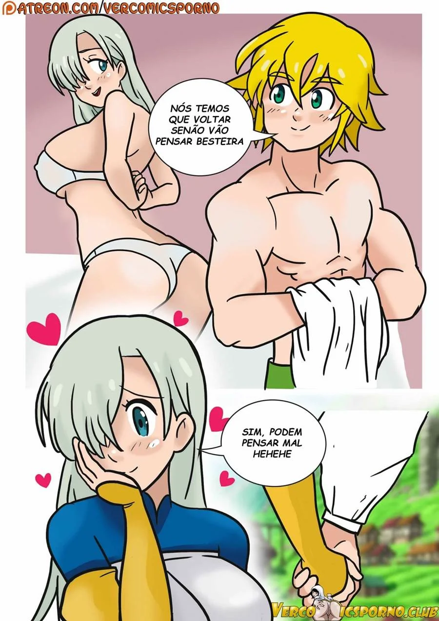 Elizabeth dá o cuzinho gostoso para Meliodas – Nanatsu no Taizai Hentai HQ Brasileiro