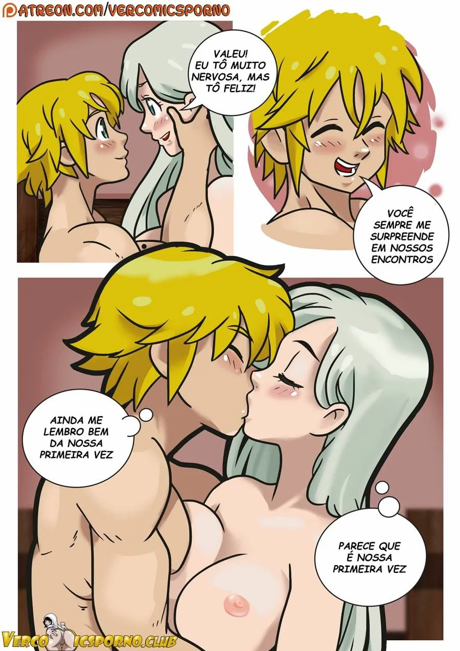 Elizabeth dá o cuzinho gostoso para Meliodas – Nanatsu no Taizai Hentai HQ Brasileiro