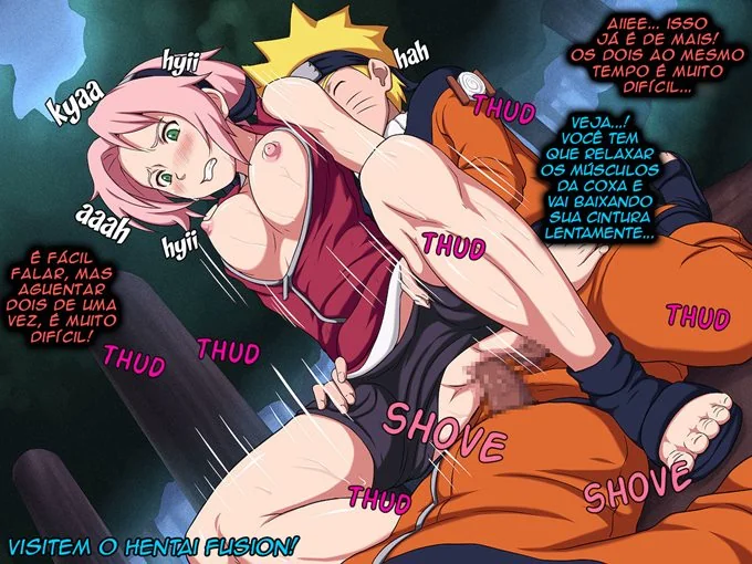 Hinata sendo fodida por Naruto em hentai HQ brasileiro de tirar o fôlego!