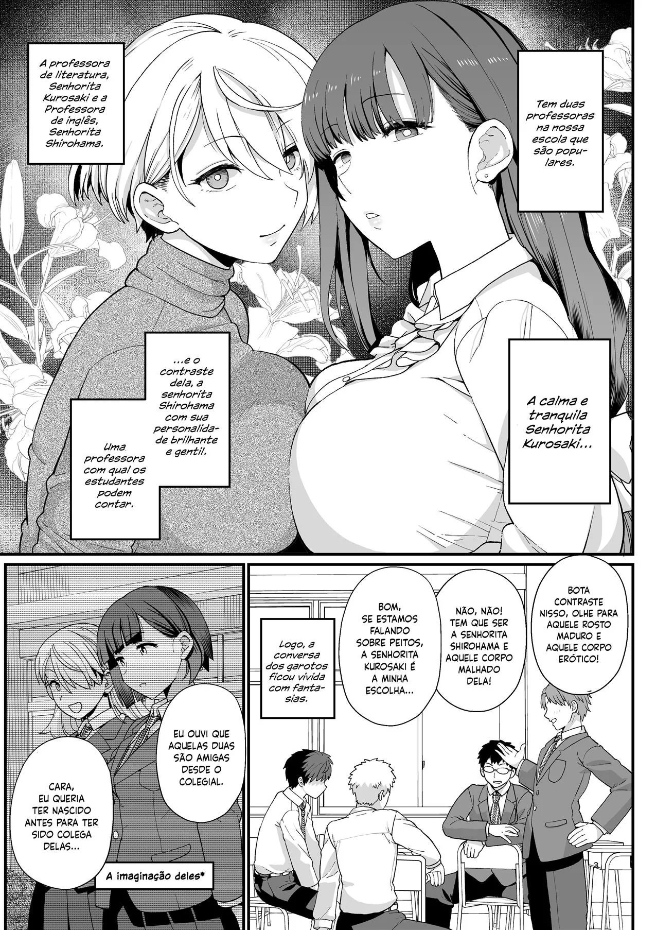 Peituda Sortudo Comendo As Funcionárias do Colégio em Hentai HQ