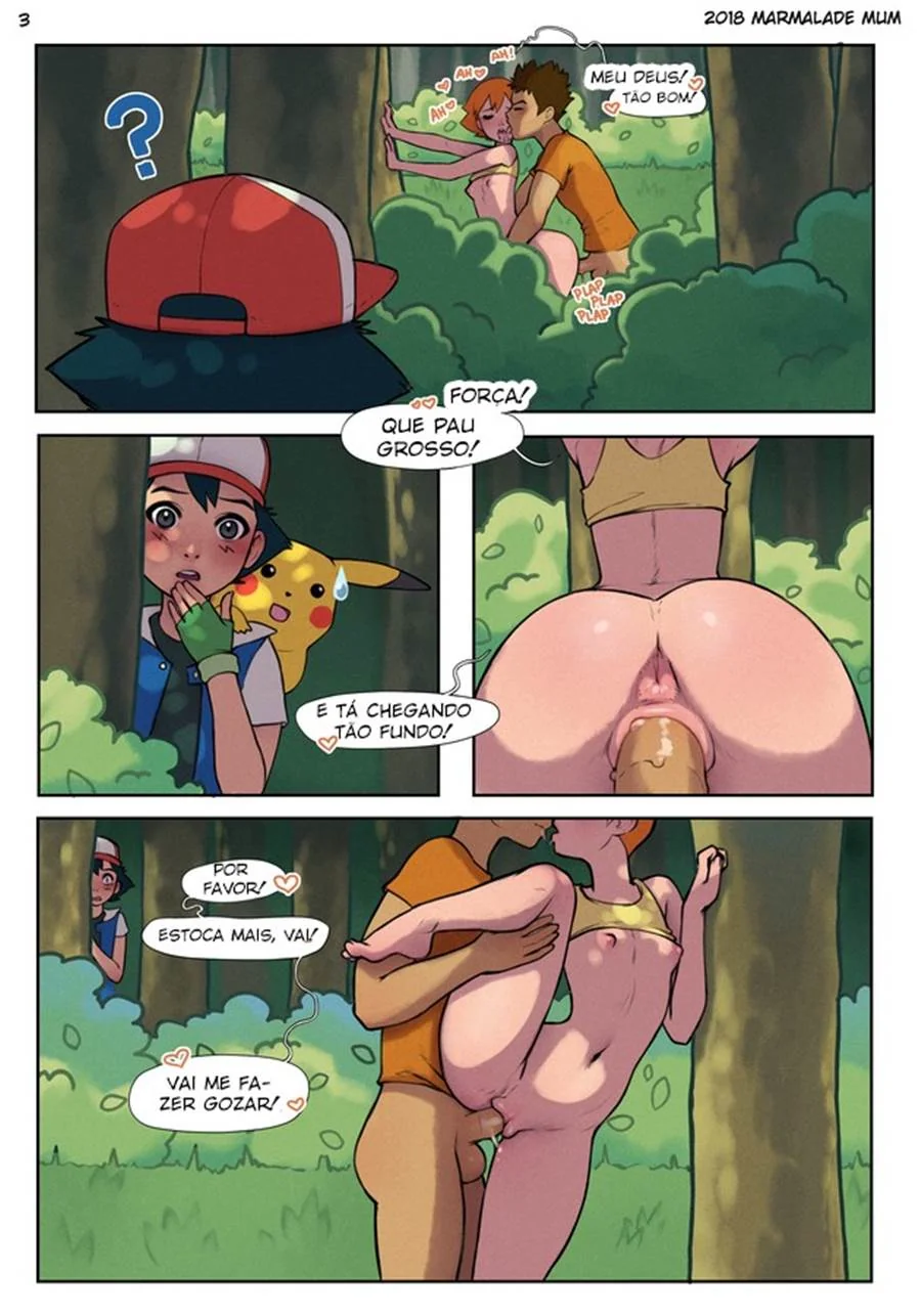 Ash descobre a putaria do Brock com a Misty e encontra seu lado hentai gay em HQ Brasileiro