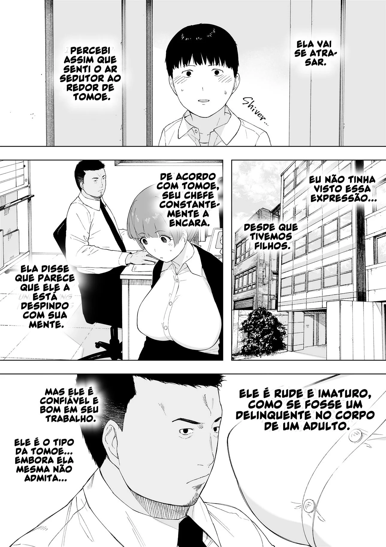 Piranha dividida: Compartilhando a buceta da esposa em hentai HQ brasileiro