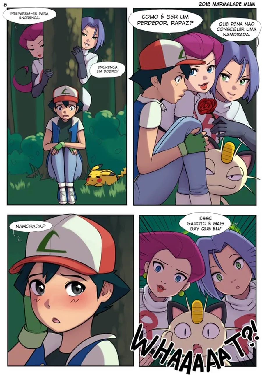 Ash descobre a putaria do Brock com a Misty e encontra seu lado hentai gay em HQ Brasileiro