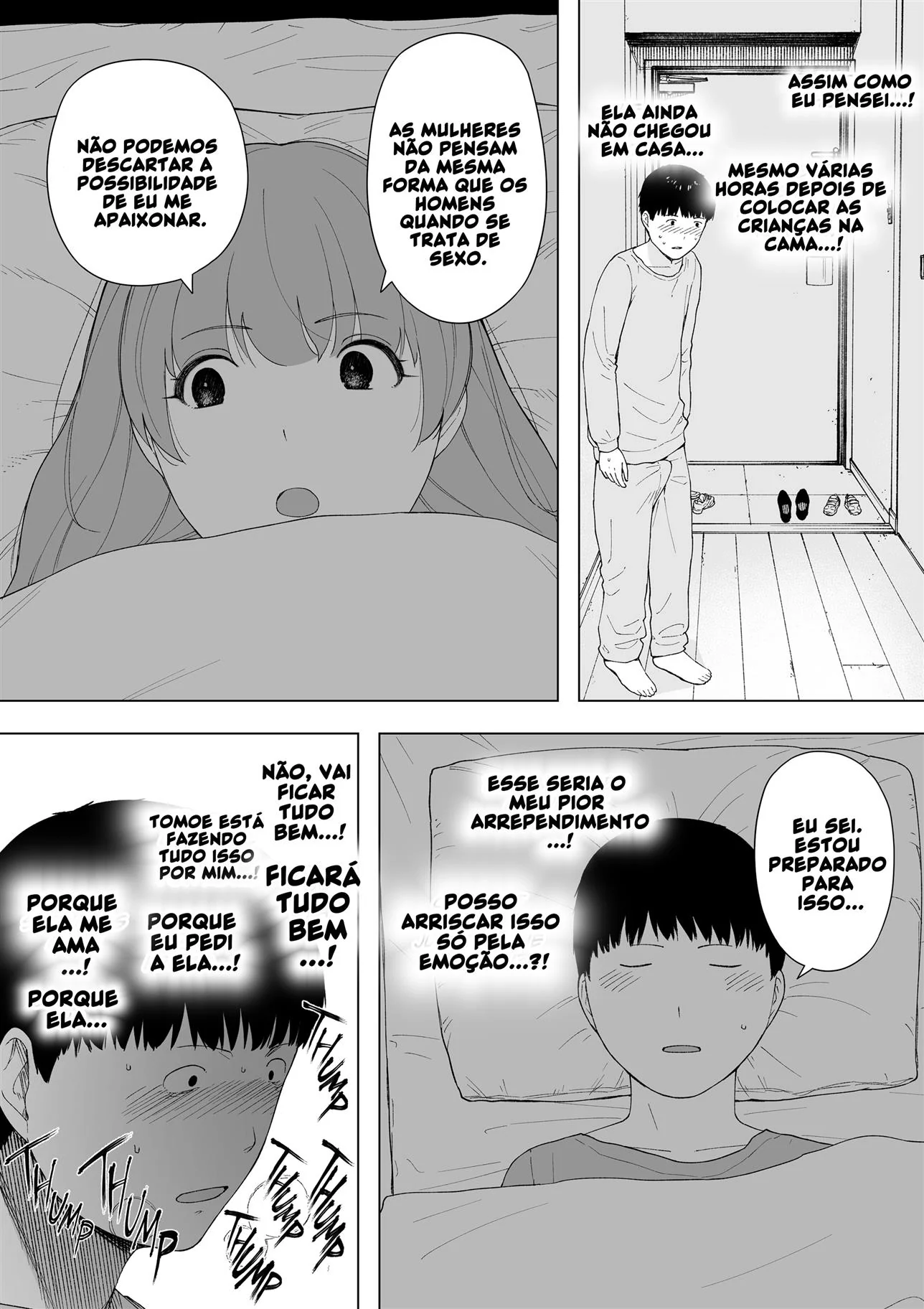 Piranha dividida: Compartilhando a buceta da esposa em hentai HQ brasileiro