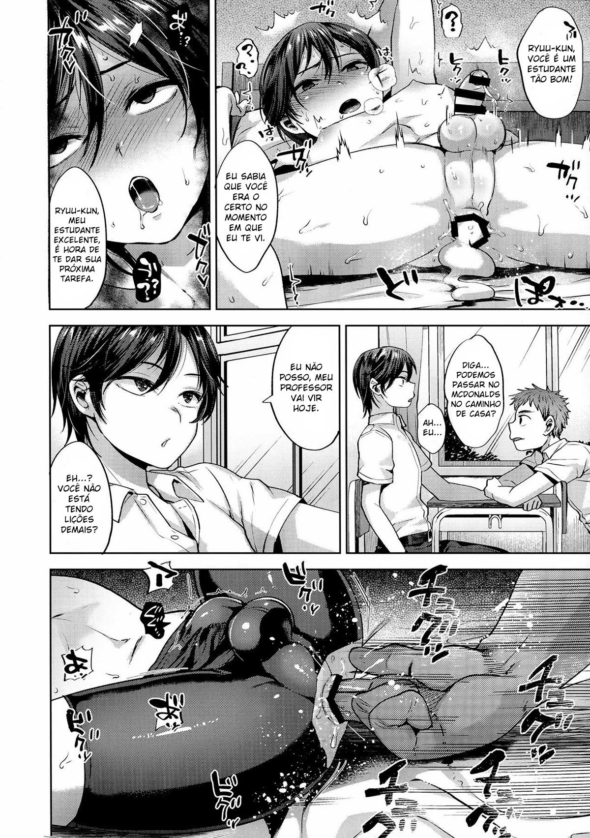 Mia, a piranha colegial, quer dar a buceta pro namorado em hentai HQ brasileiro