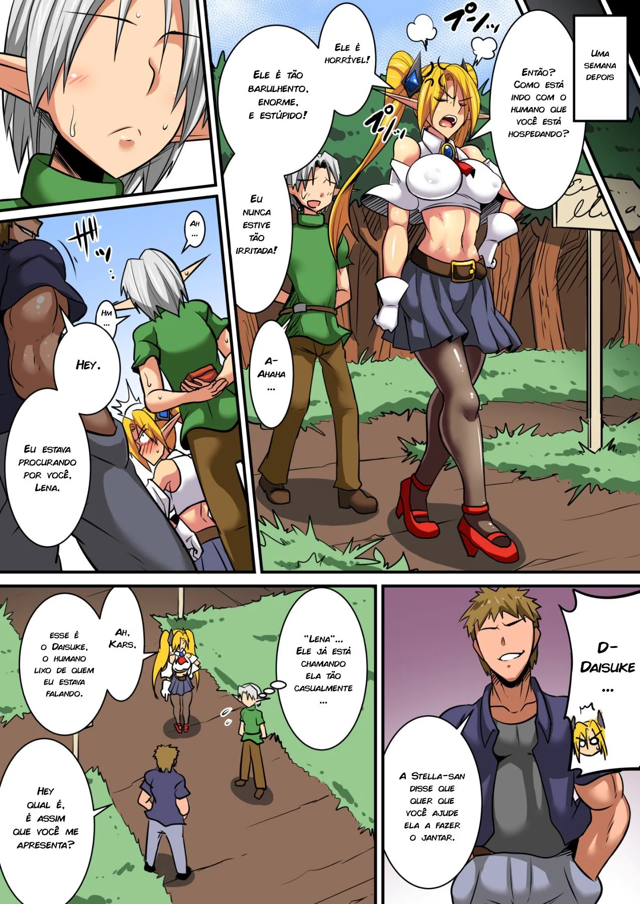 Daisuke e as Elfas Gostosas em Intercâmbio Hentai HQ Brasileiro