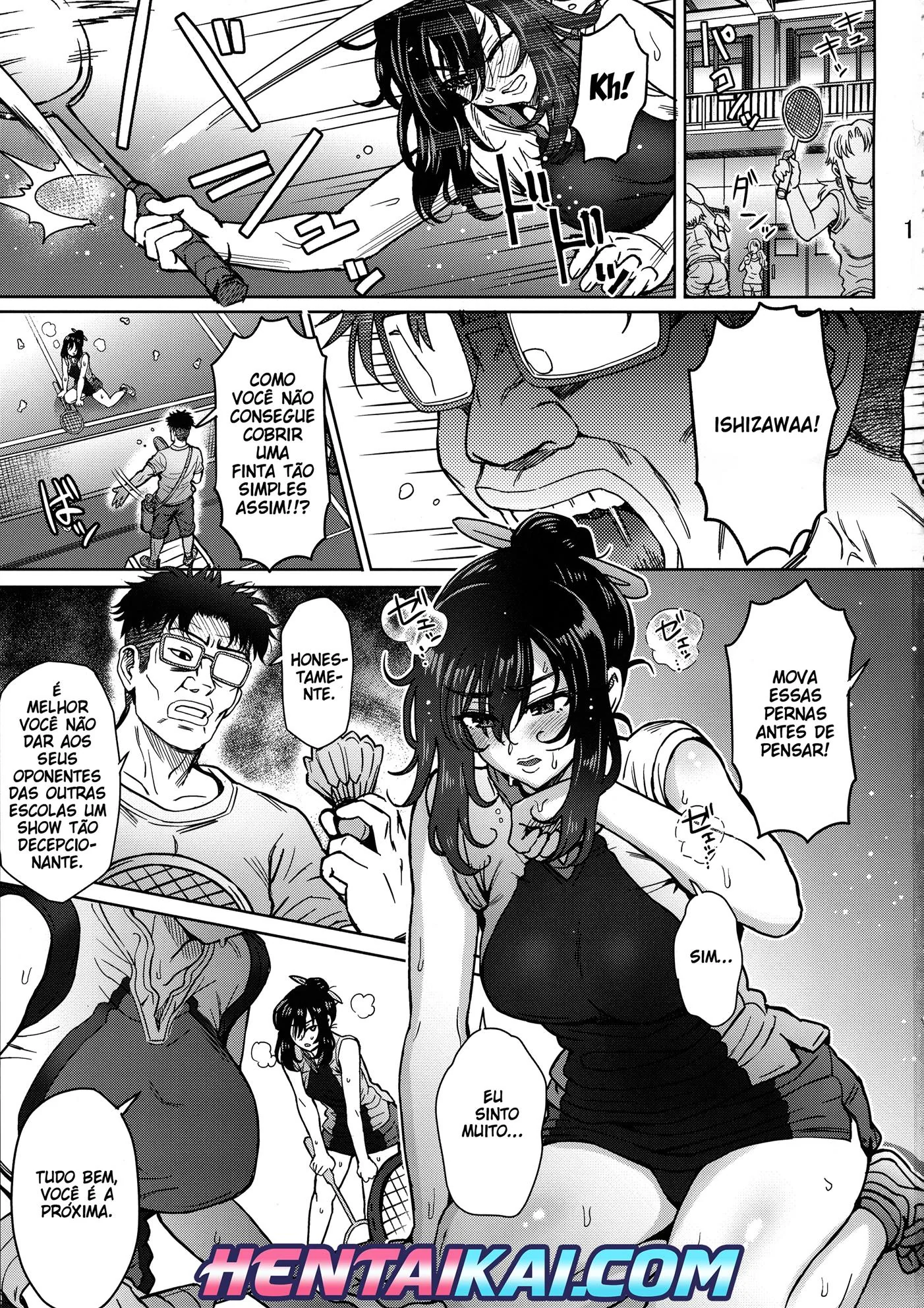 Treinador pervertido ensina tudo para a peituda Nagisa em hentai HQ brasileiro