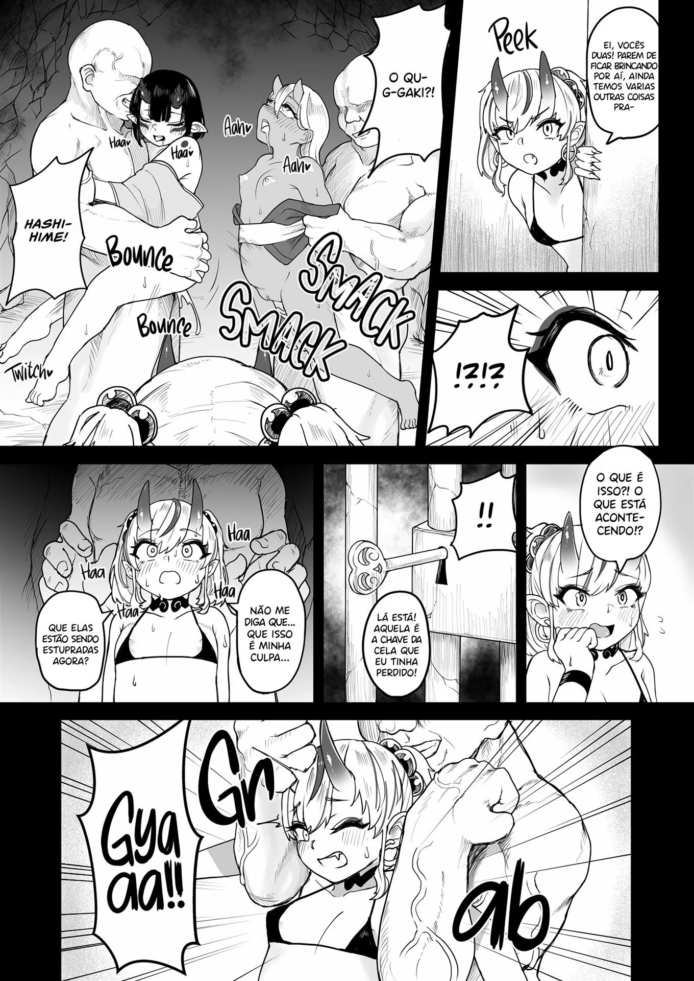 Onigashima: 3 Succubus Piranhas são Domadas por Ladrões Sedentos por Cuzinho em HQ Brasileiro