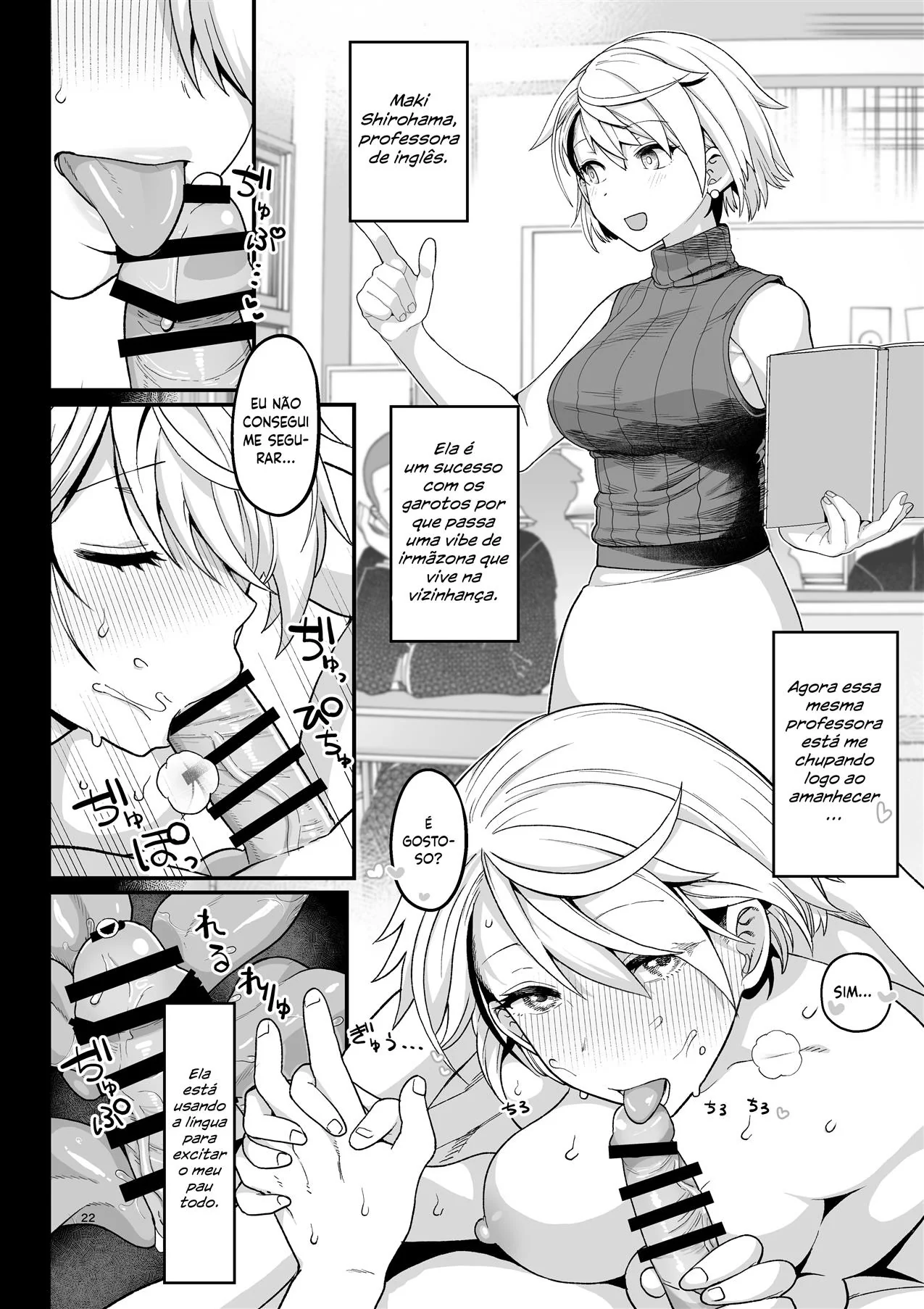Peituda Sortudo Comendo As Funcionárias do Colégio em Hentai HQ