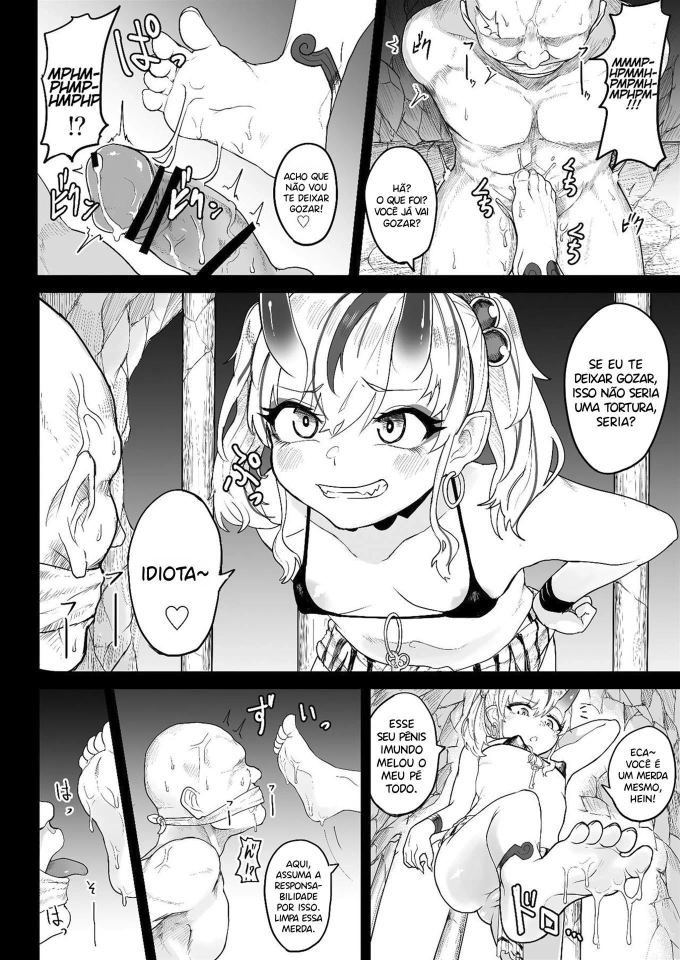 Onigashima: 3 Succubus Piranhas são Domadas por Ladrões Sedentos por Cuzinho em HQ Brasileiro