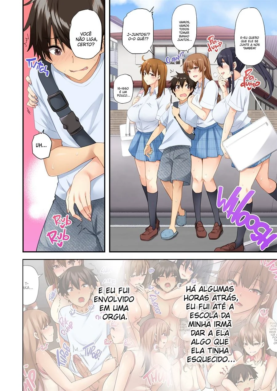Taka e sua irmã piranhas em uma orgia proibida – Hentai HQ Brasileiro