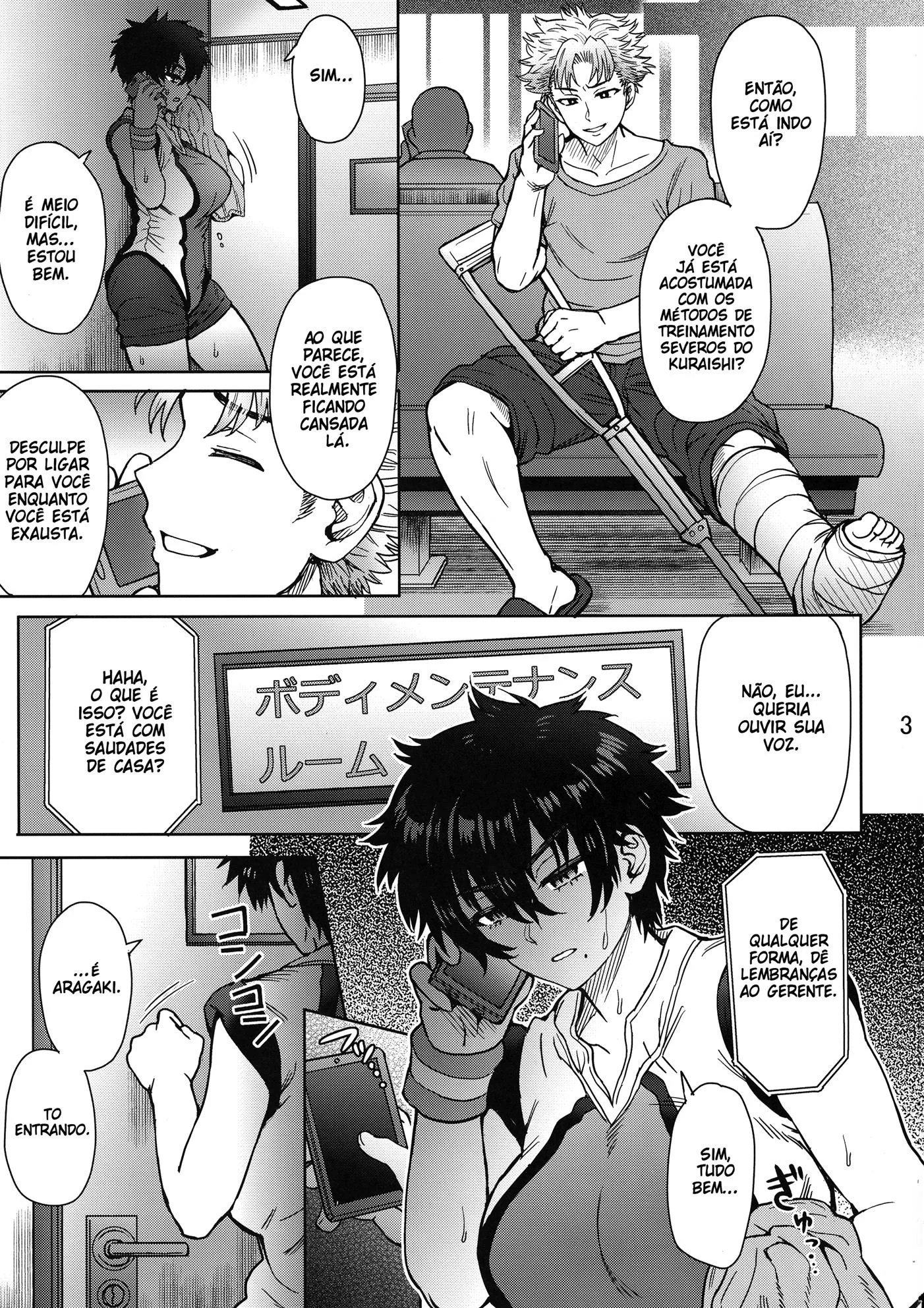 Treinador pervertido ensina tudo para a peituda Nagisa em hentai HQ brasileiro