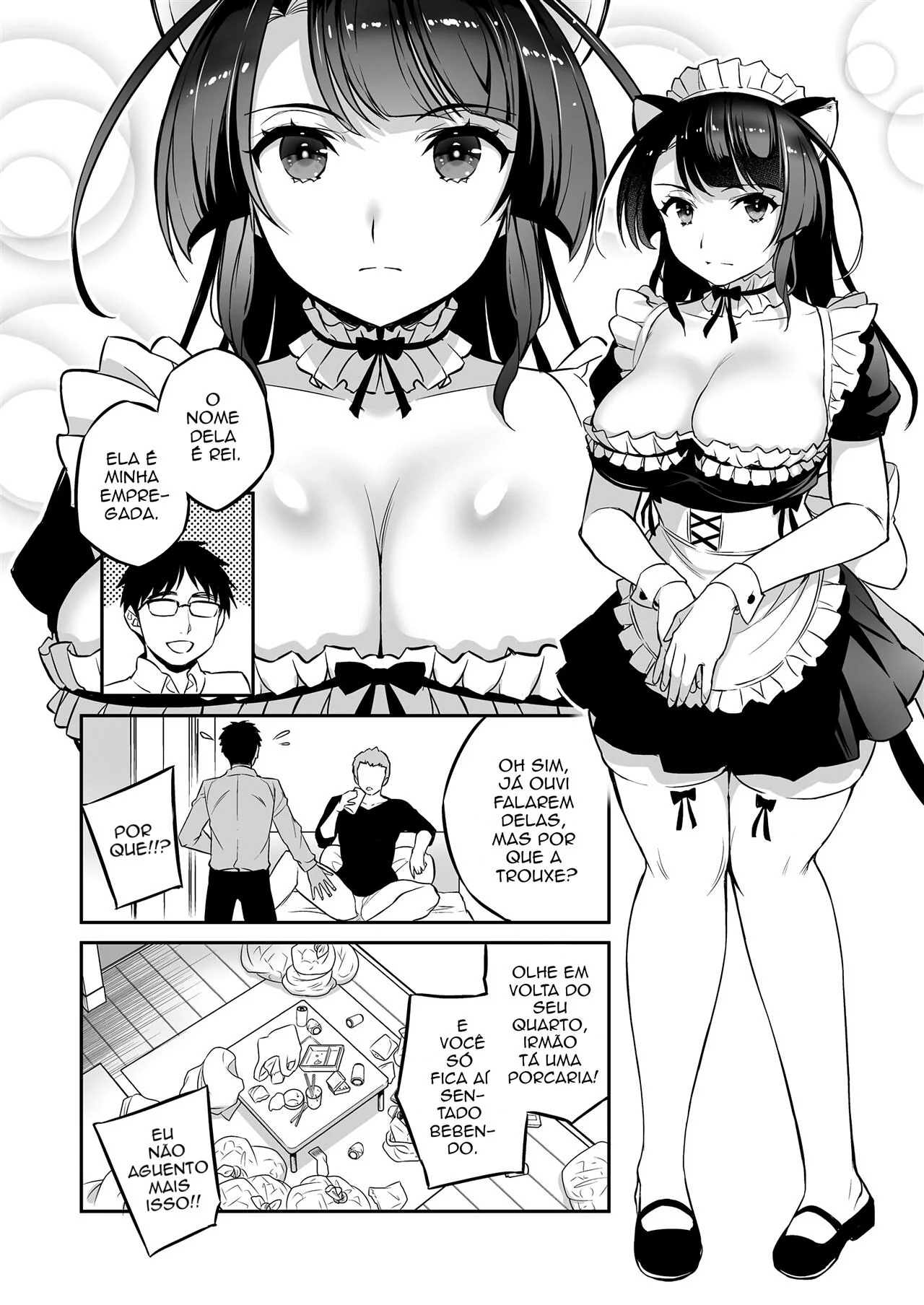 Sexo com empregada androide – Netorare com a garota Neko
