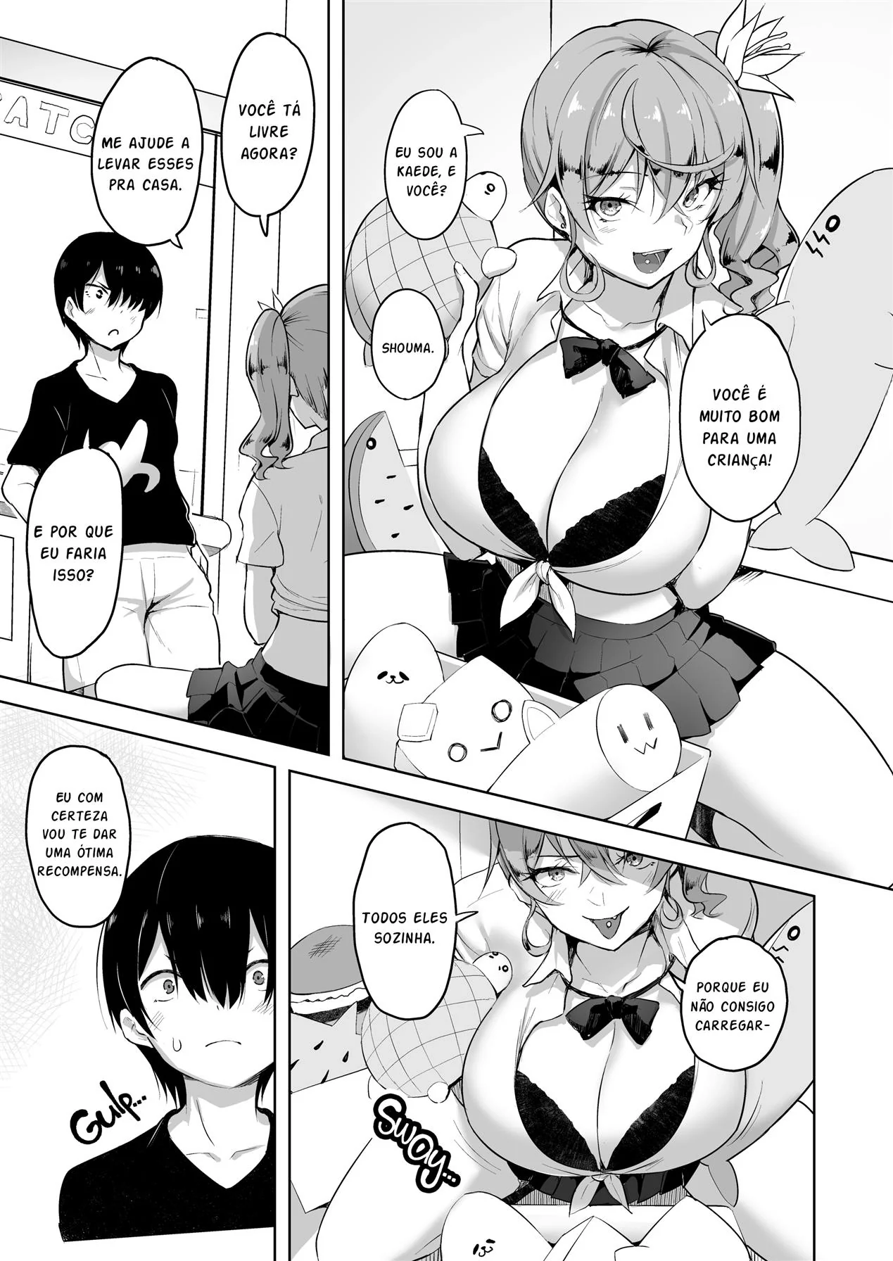 [REVISAR POST ⚠️✏️] Tentei Ajudar uma Linda Gyaru com uma Máquina de Pegar Bichinhos e Agora Estou Viciado em suas Espanholas