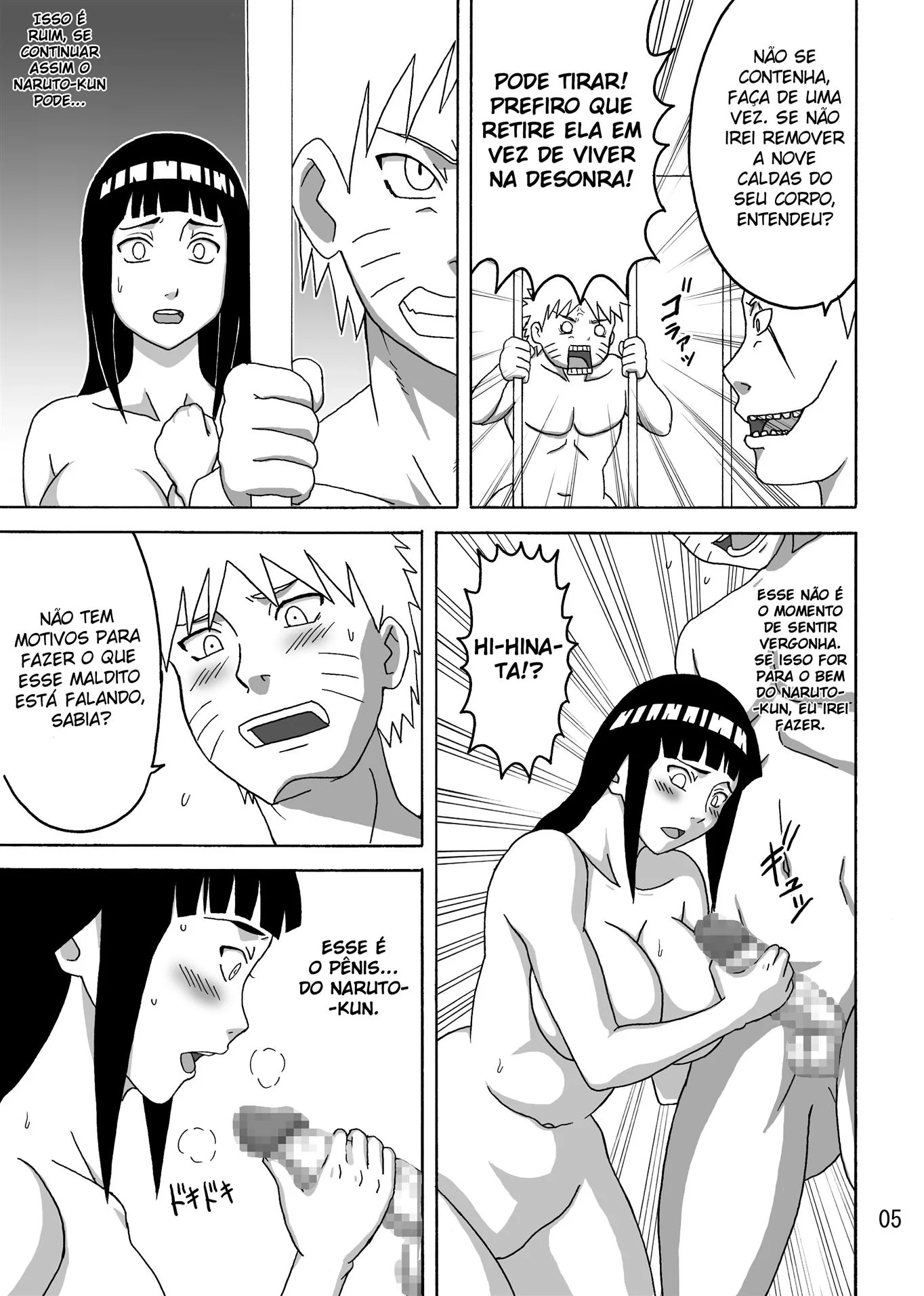 Naruto e Hinata na Putaria com Sakura e Tsunade: Ensinando Zetsu a Foder em Hentai HQ Brasileiro