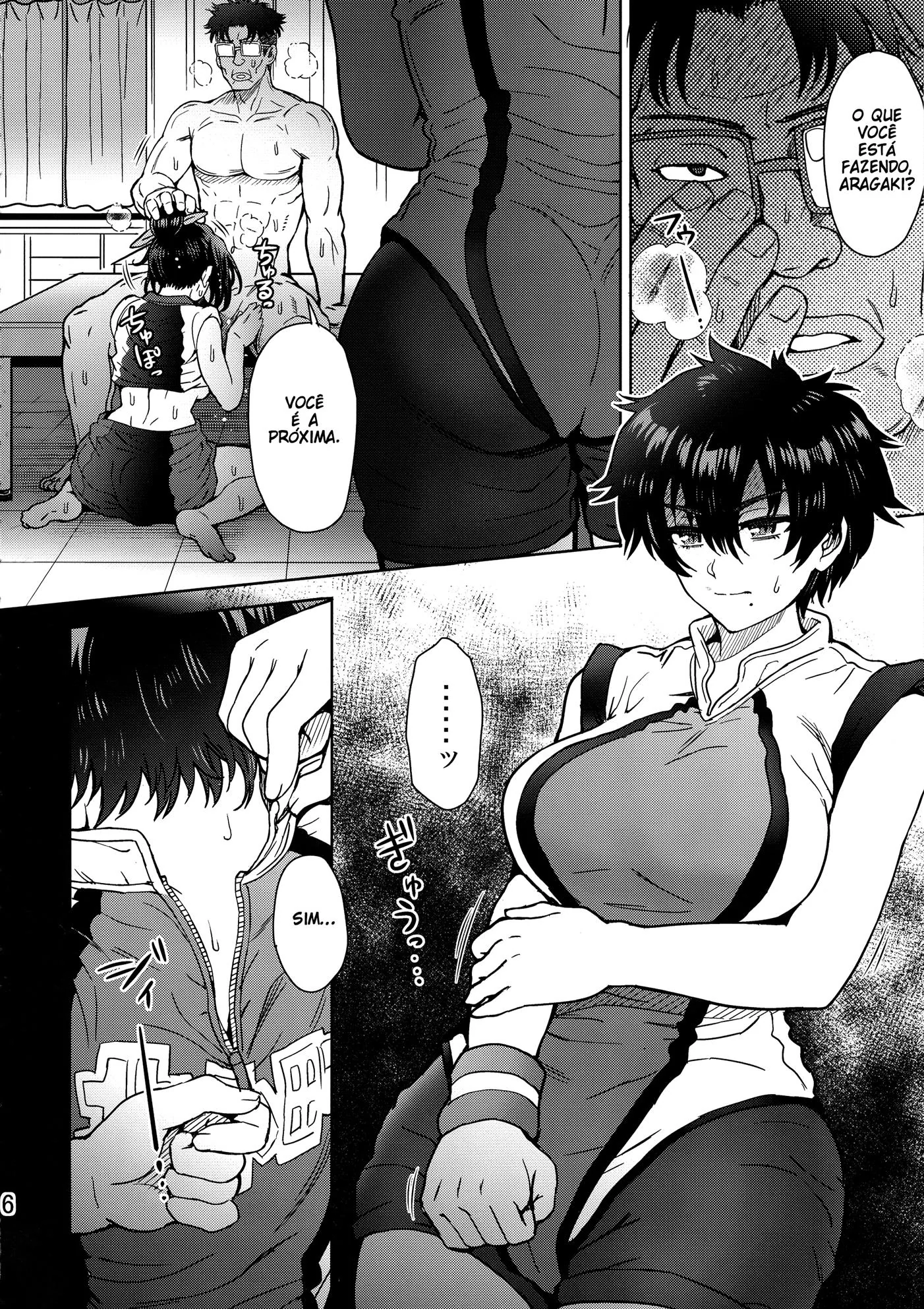 Treinador pervertido ensina tudo para a peituda Nagisa em hentai HQ brasileiro