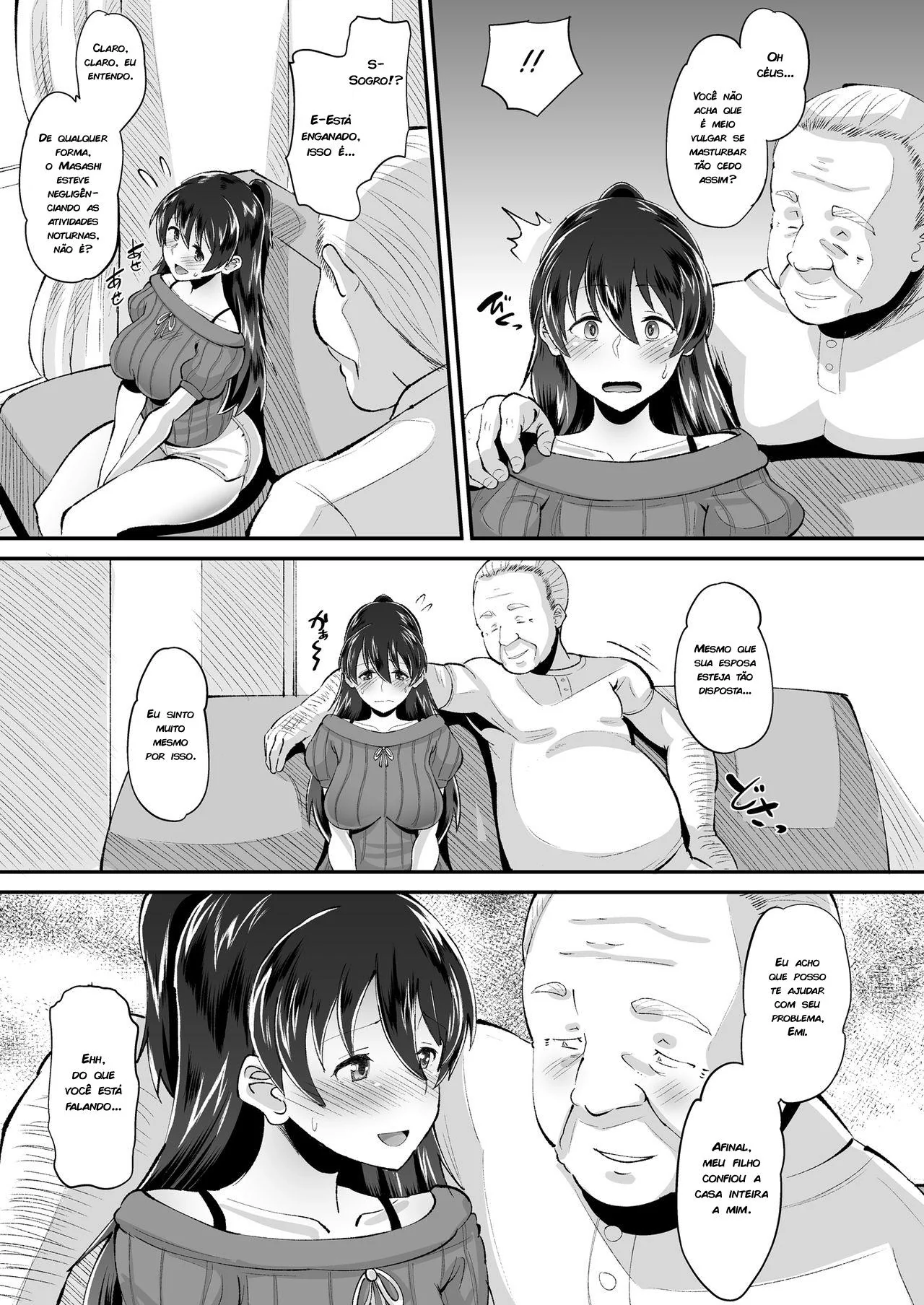 Sogra Piranha Seduzindo a Nora Gostosa em Hentai HQ Brasileiro
