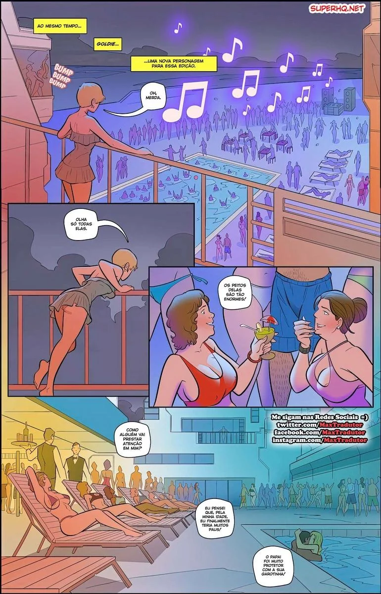 Pai e filha piranhas aprontando muito no Cruzeiro em HQ Brasileiro de Hentai Incesto