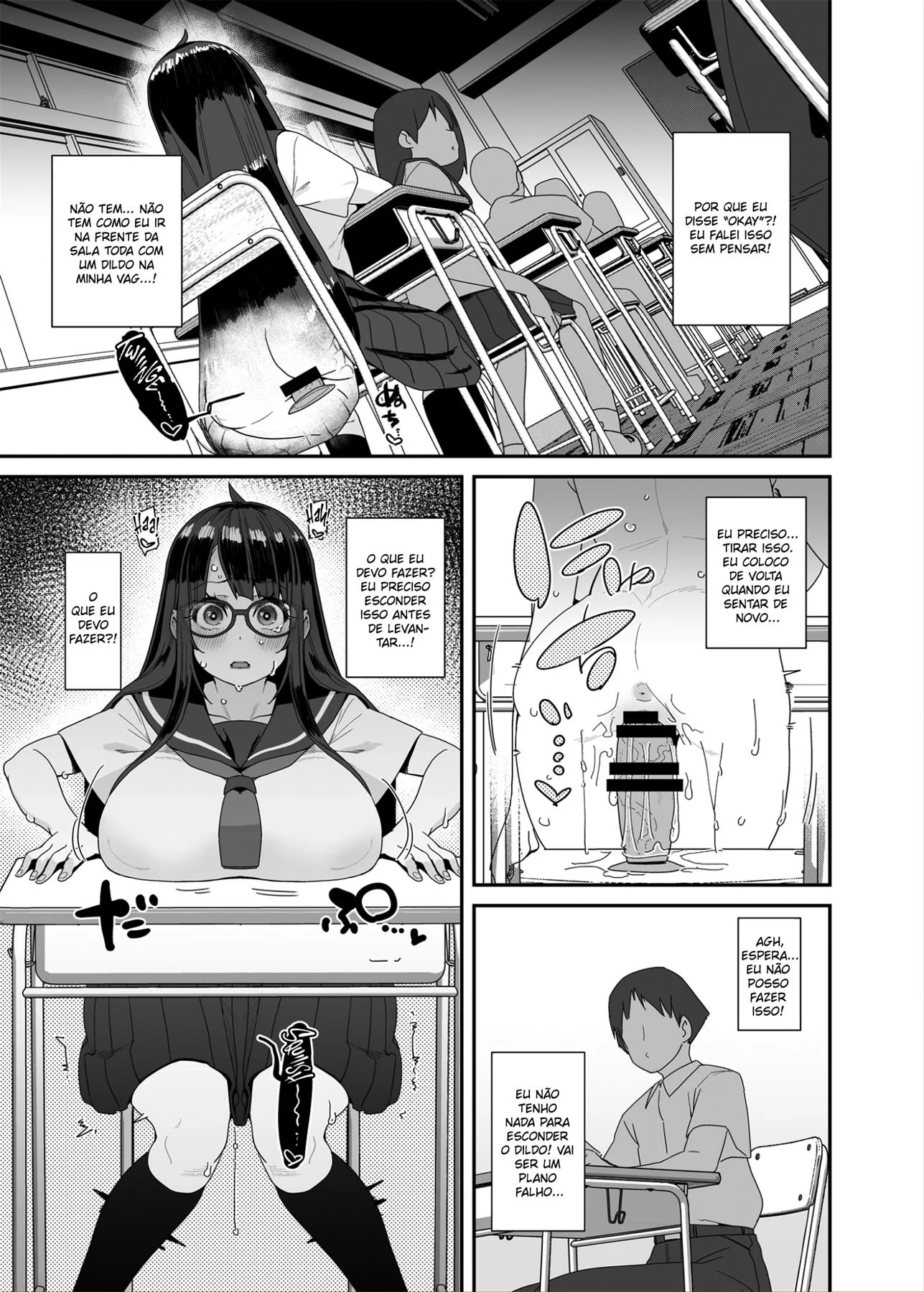 Colegial Piranha se Masturbando na Escola – Hentai HQ Brasileiro
