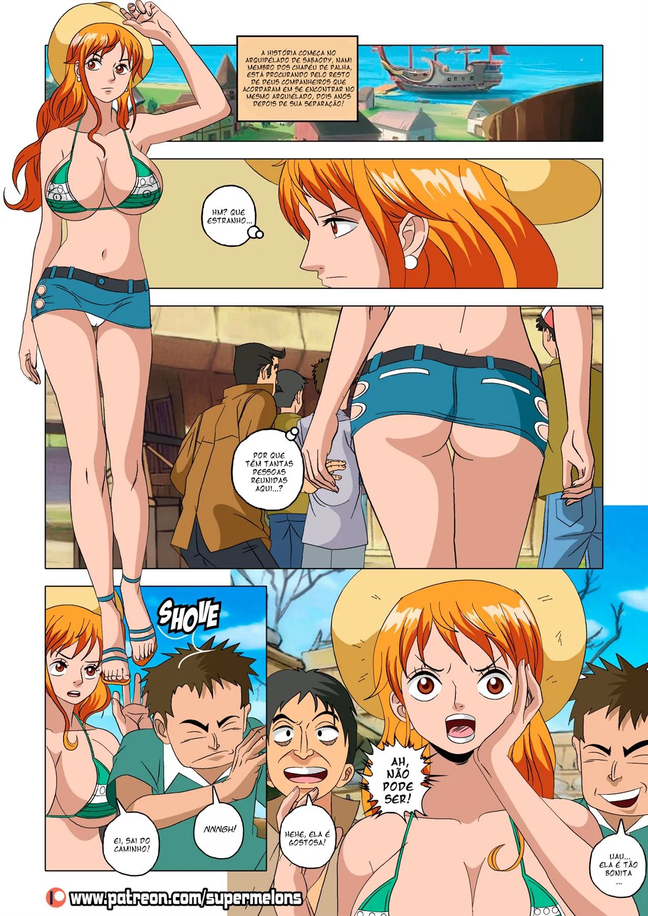Nami Putinha do One Piece Hentai: Capturada e Desejando Pica em HQ Brasileiro
