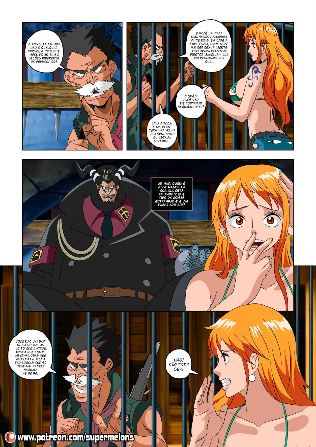 Nami Putinha do One Piece Hentai: Capturada e Desejando Pica em HQ Brasileiro