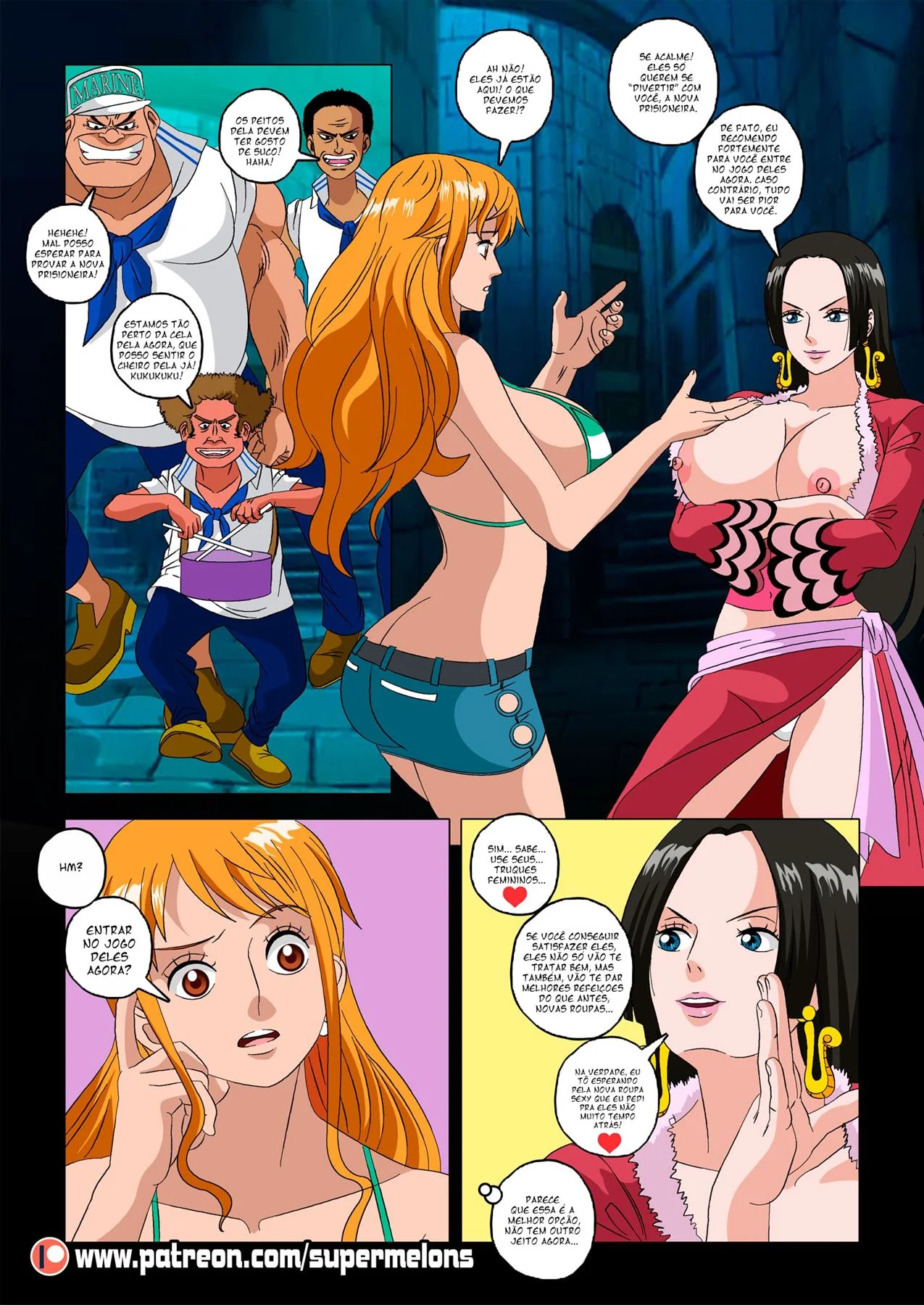 Nami Putinha do One Piece Hentai: Capturada e Desejando Pica em HQ Brasileiro