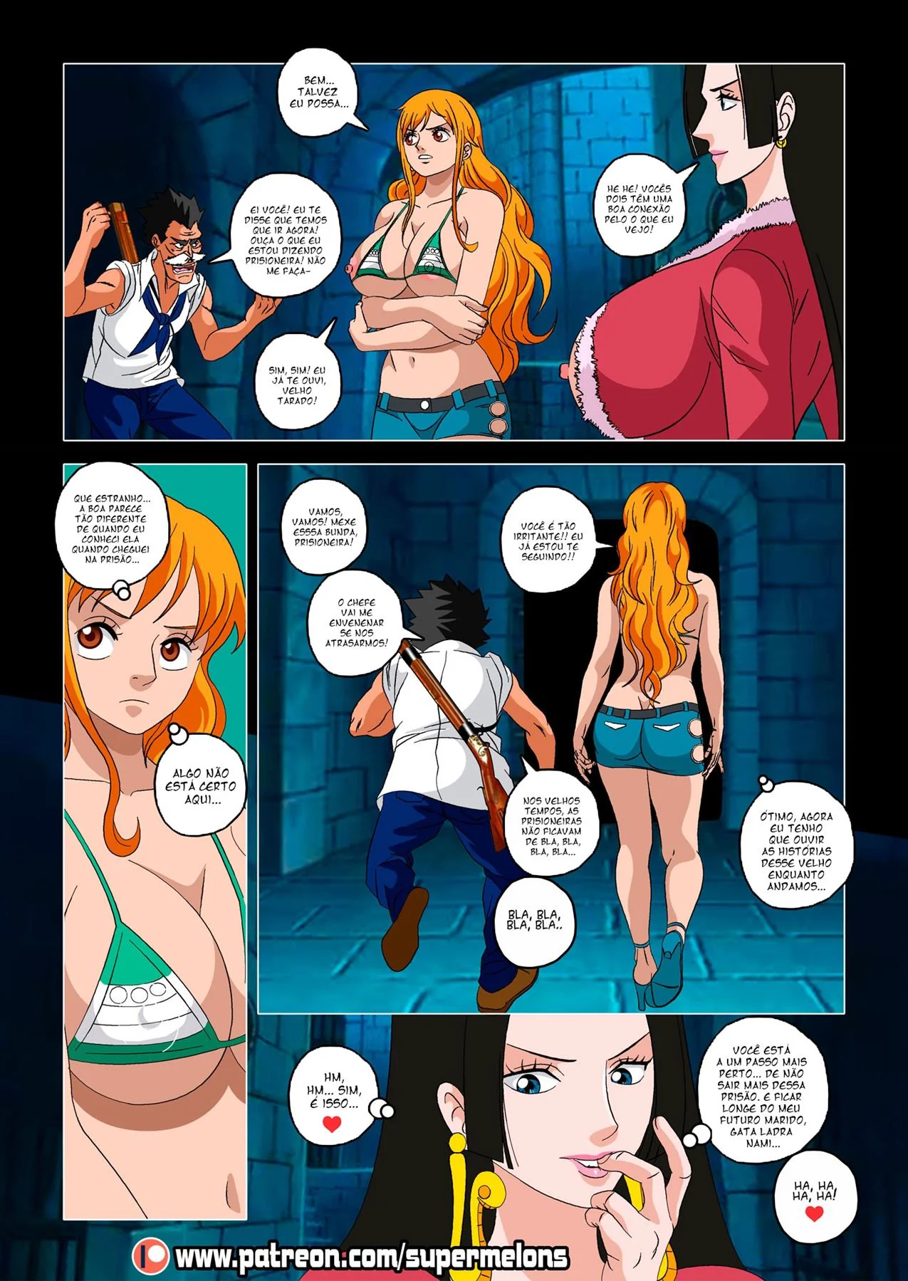 Nami Putinha do One Piece Hentai: Capturada e Desejando Pica em HQ Brasileiro