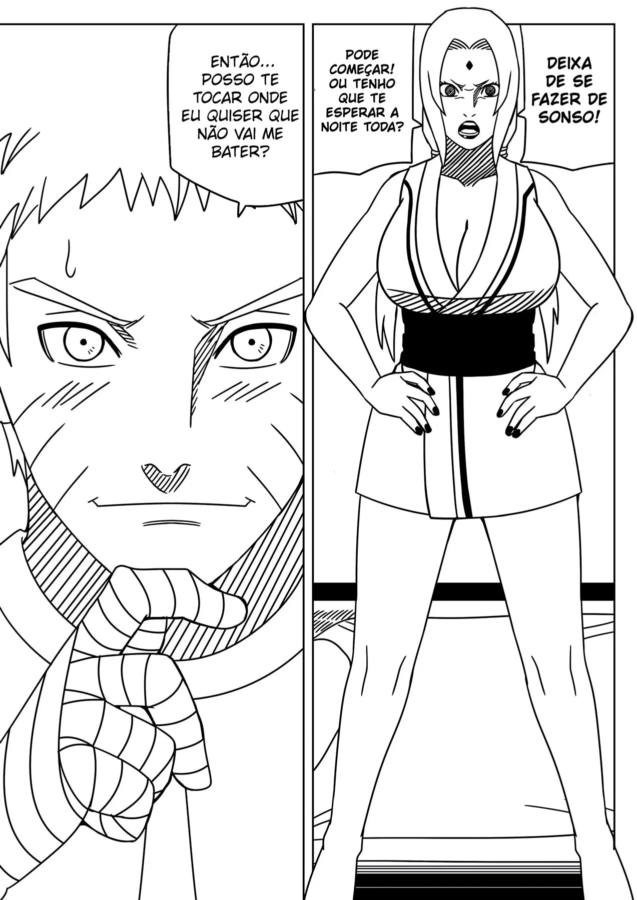 Apostas quentes com Tsunade e Naruto em Hentai HQ Brasileiro