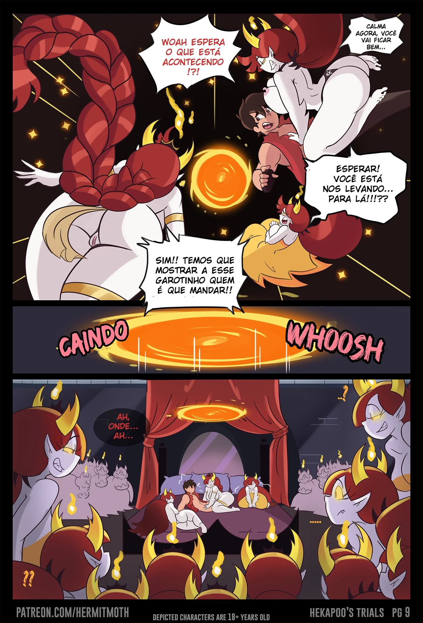 Marco enfrenta provação difícil após fuder as Hekapoo em hentai HQ brasileiro