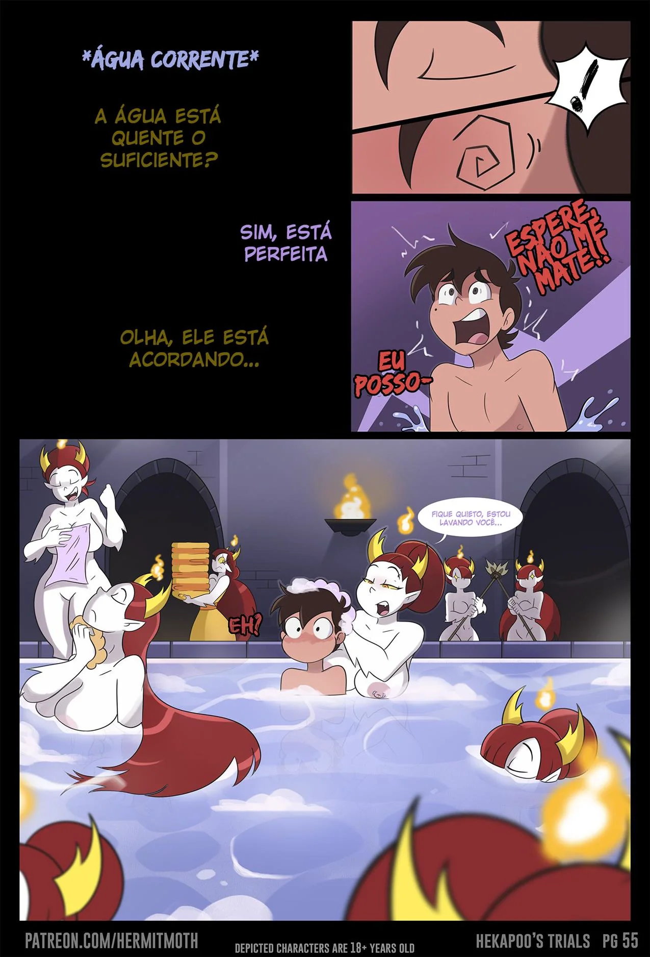 Marco enfrenta provação difícil após fuder as Hekapoo em hentai HQ brasileiro