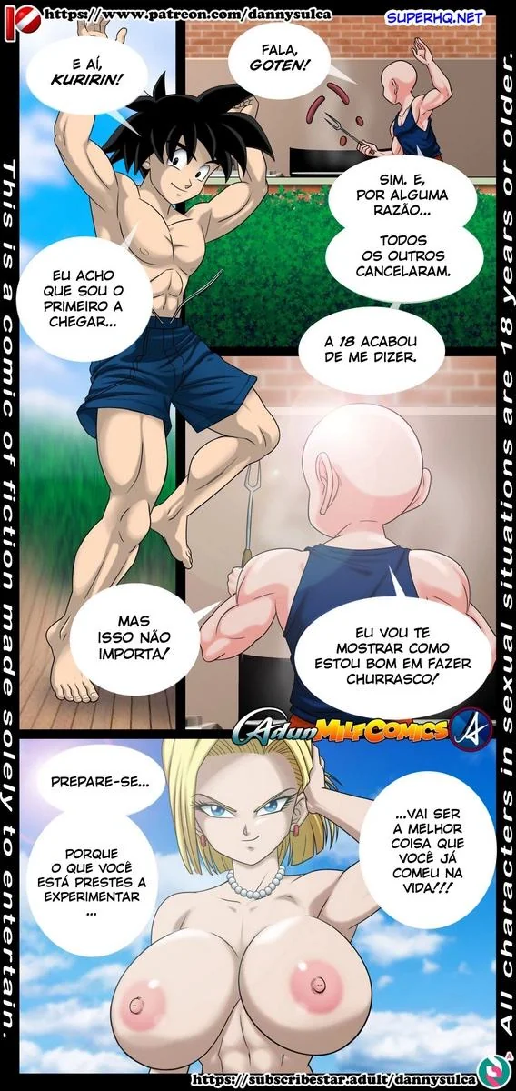 Gohan metendo a piroca na buceta da Android 18 na festa do Kuririn – Dragon Ball Hentai HQ