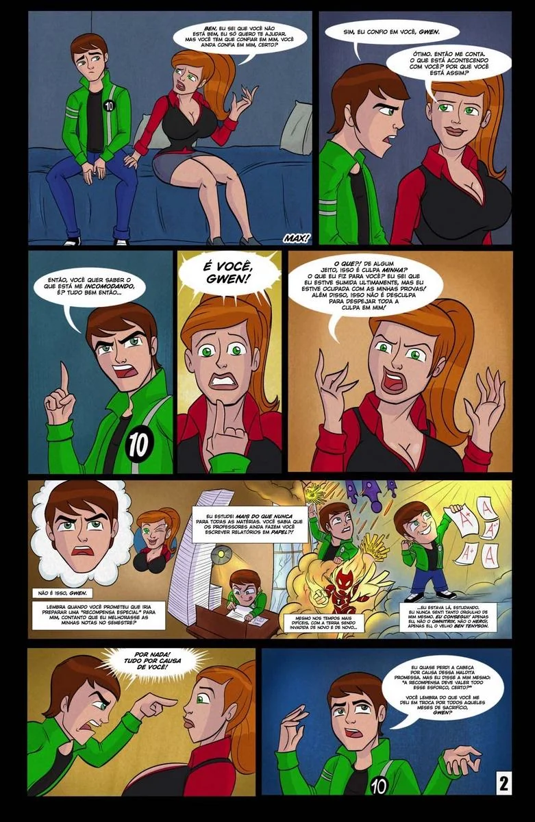 Ben 10 metendo a rola na buceta da piranha da Gwen em Hentai HQ Brasileiro