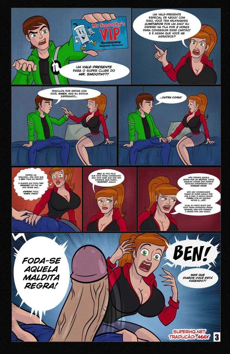Ben 10 metendo a rola na buceta da piranha da Gwen em Hentai HQ Brasileiro