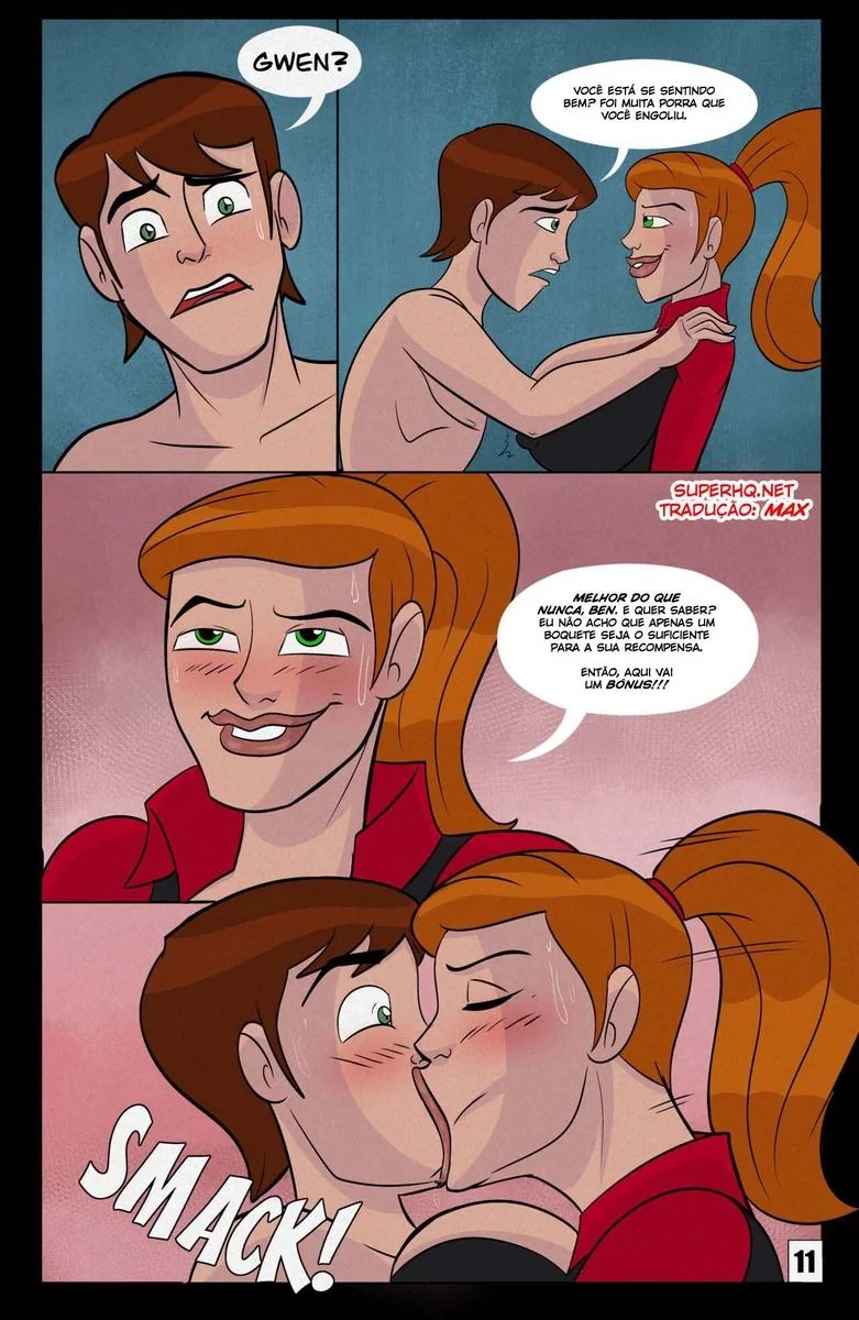 Ben 10 metendo a rola na buceta da piranha da Gwen em Hentai HQ Brasileiro