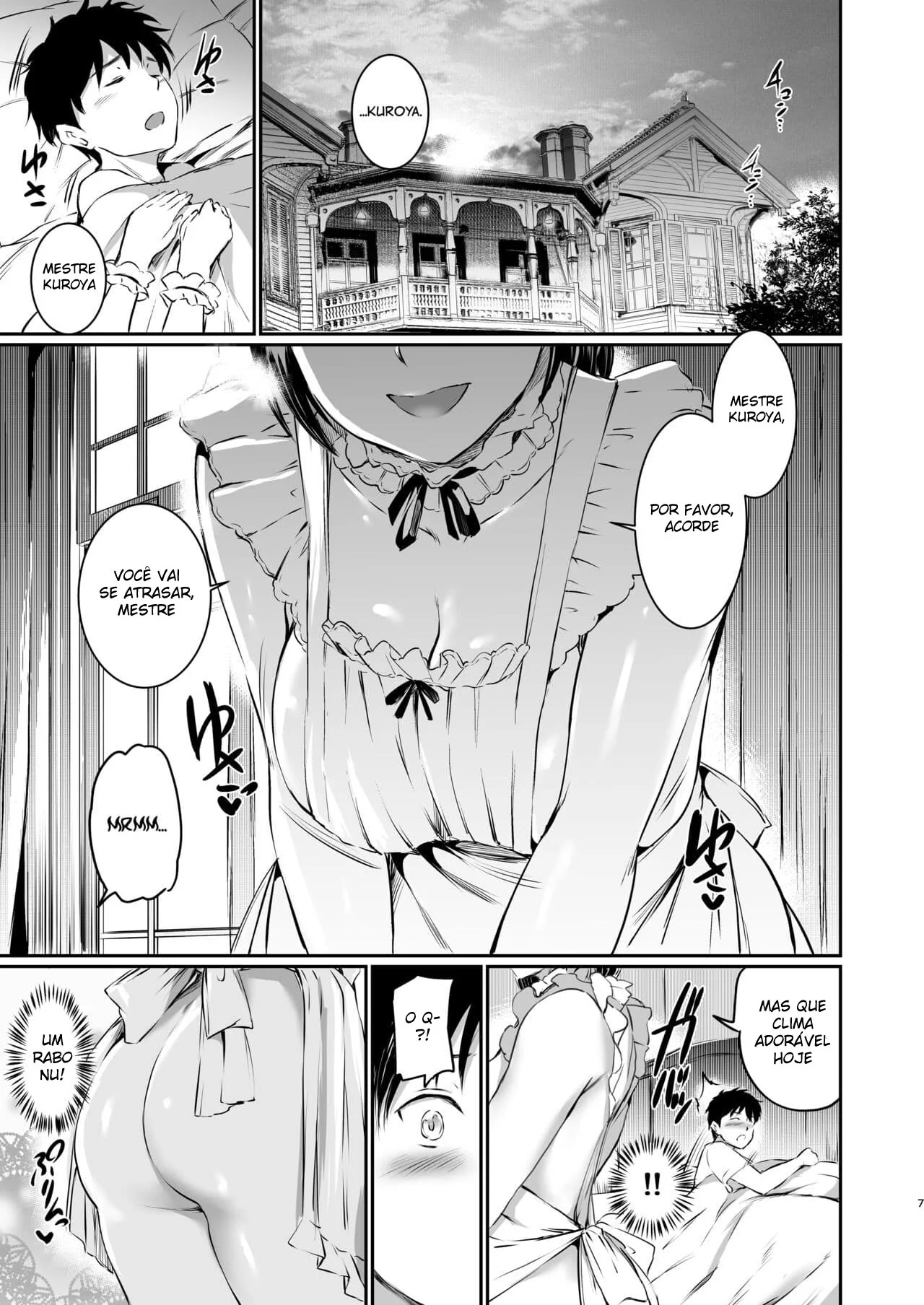Akuma de Maid 3 -Demonic Piranha encontra surpresa em casa e tem encontro erótico nos jardins – Hentai HQ Brasileiro