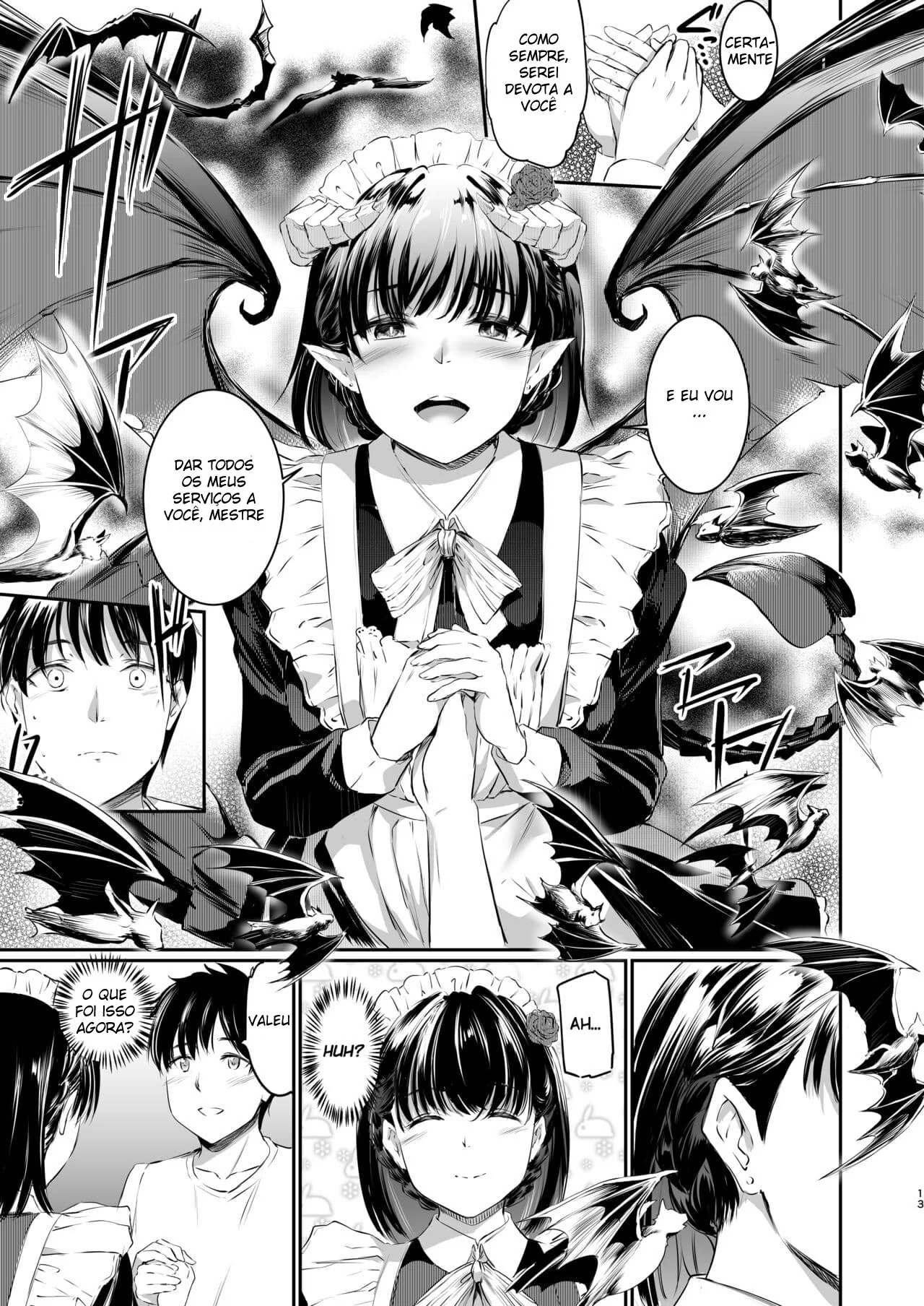 Akuma de Maid 3 -Demonic Piranha encontra surpresa em casa e tem encontro erótico nos jardins – Hentai HQ Brasileiro