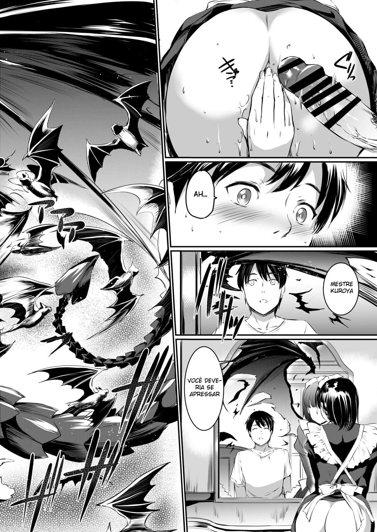 Akuma de Maid. 2 Piranha Demonia Fode Dona de Casa Safada em Hentai HQ Brasileiro