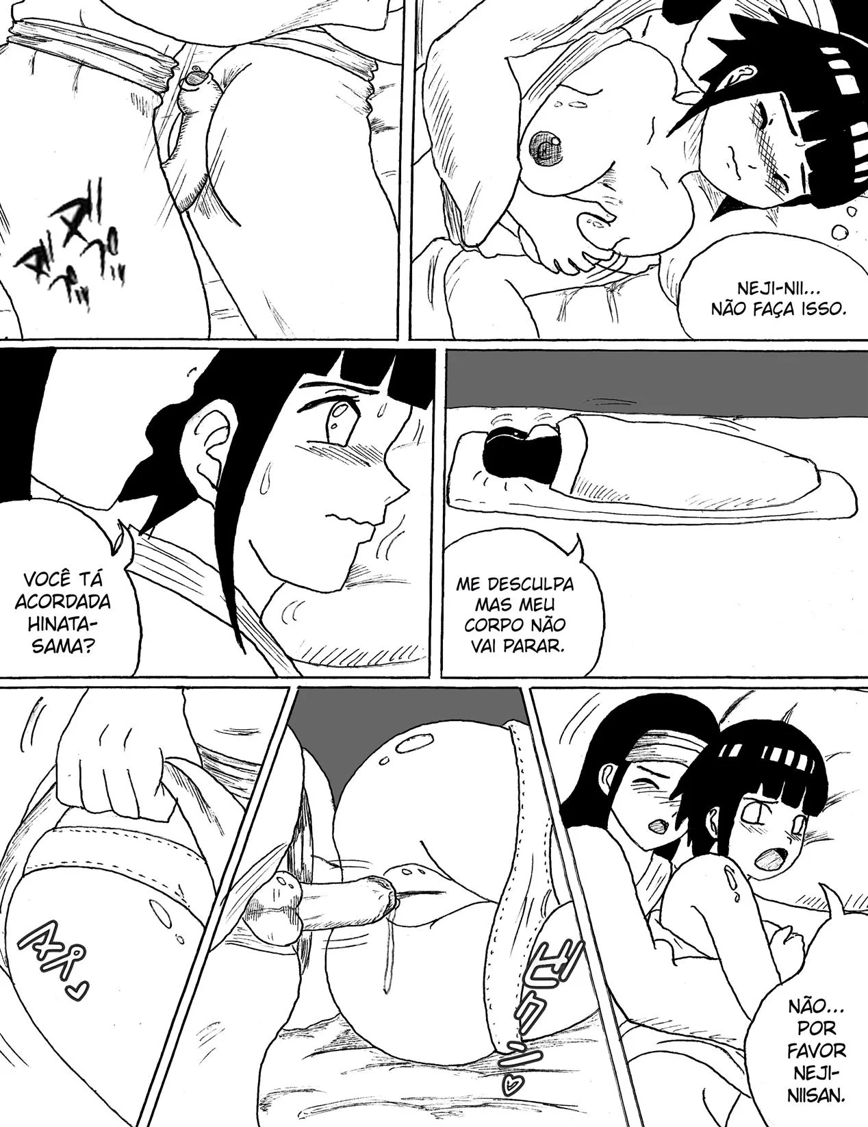 Neji se Aproxima da Irmã Piranha em Hentai HQ Brasileiro