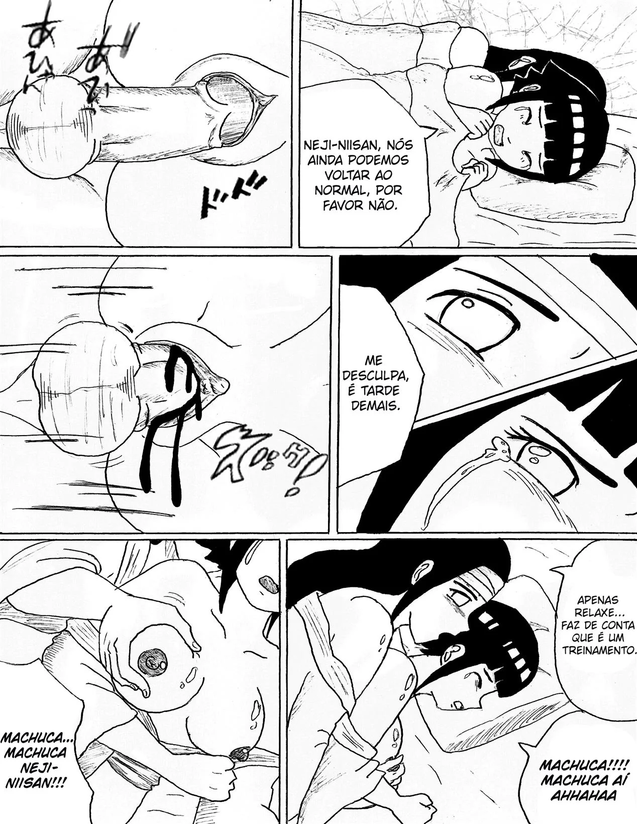 Neji se Aproxima da Irmã Piranha em Hentai HQ Brasileiro