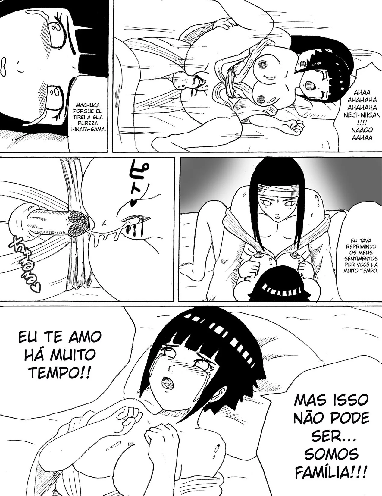 Neji se Aproxima da Irmã Piranha em Hentai HQ Brasileiro