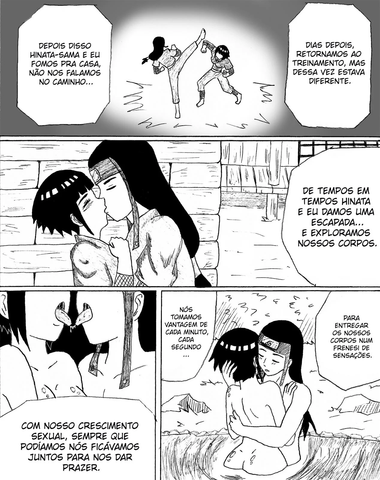 Neji se Aproxima da Irmã Piranha em Hentai HQ Brasileiro