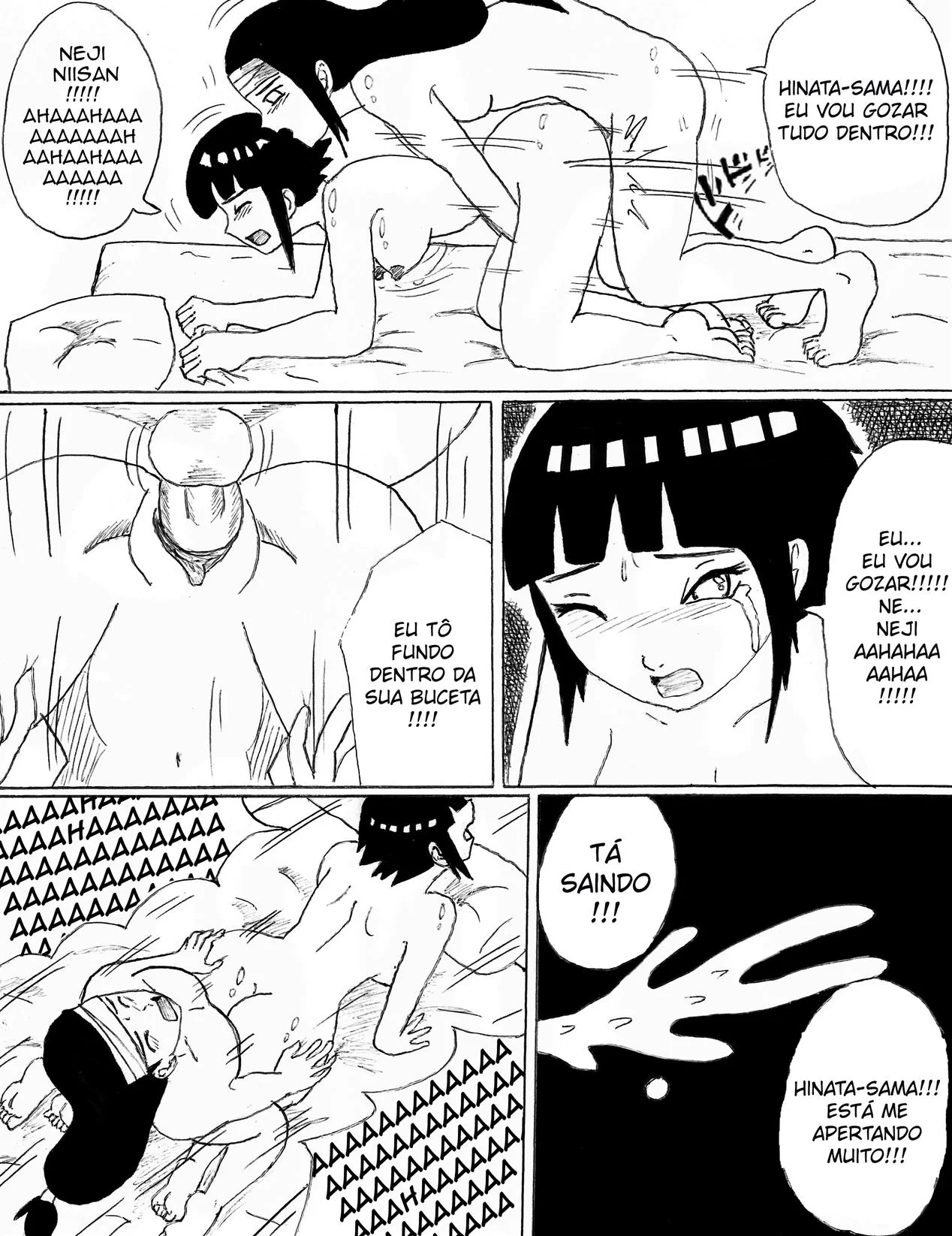 Neji se Aproxima da Irmã Piranha em Hentai HQ Brasileiro