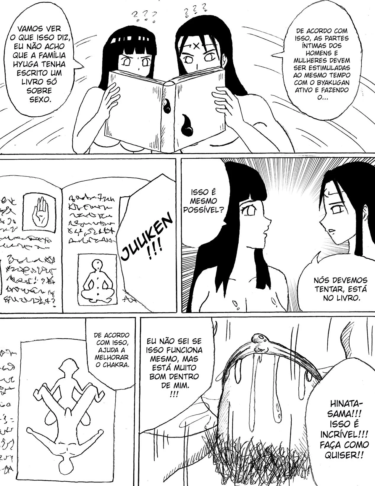 Neji se Aproxima da Irmã Piranha em Hentai HQ Brasileiro