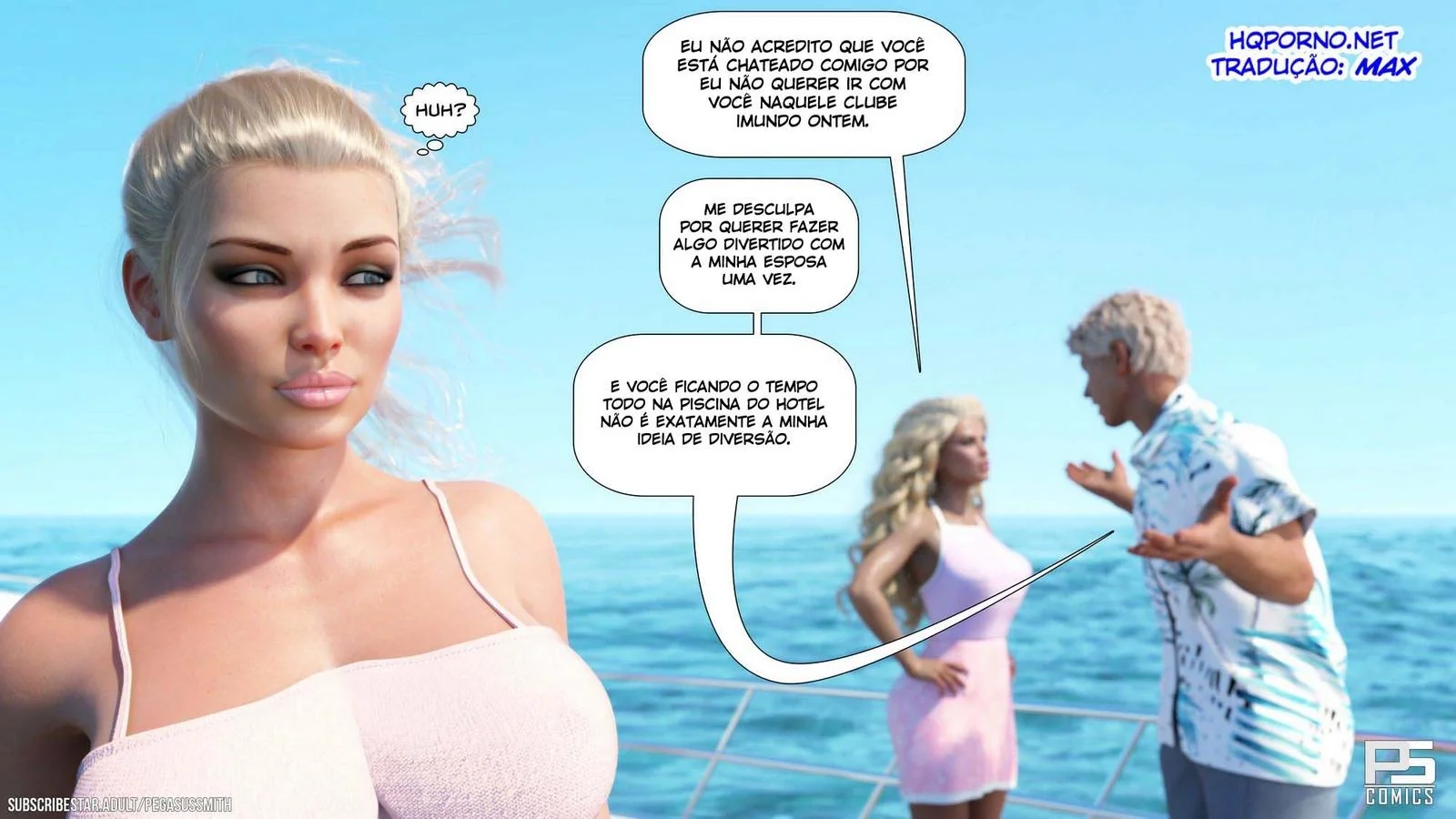 Nudist Resort: Suruba na Ilha da Putaria – Kelly e sua irmã Brandi no meio de muita pica em HQ Brasileiro