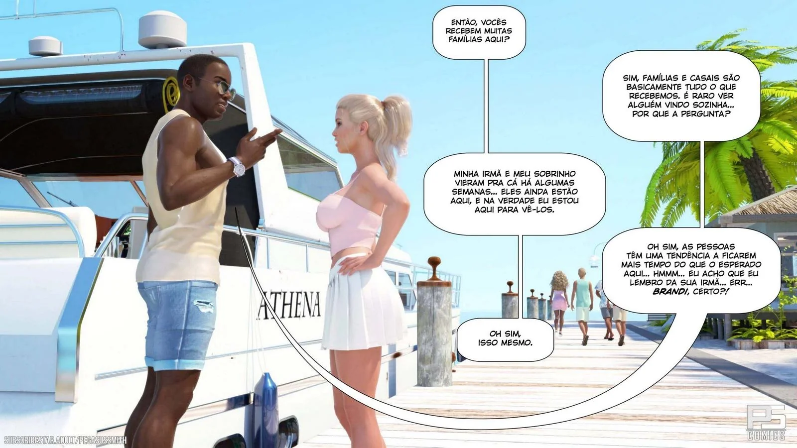 Nudist Resort: Suruba na Ilha da Putaria – Kelly e sua irmã Brandi no meio de muita pica em HQ Brasileiro