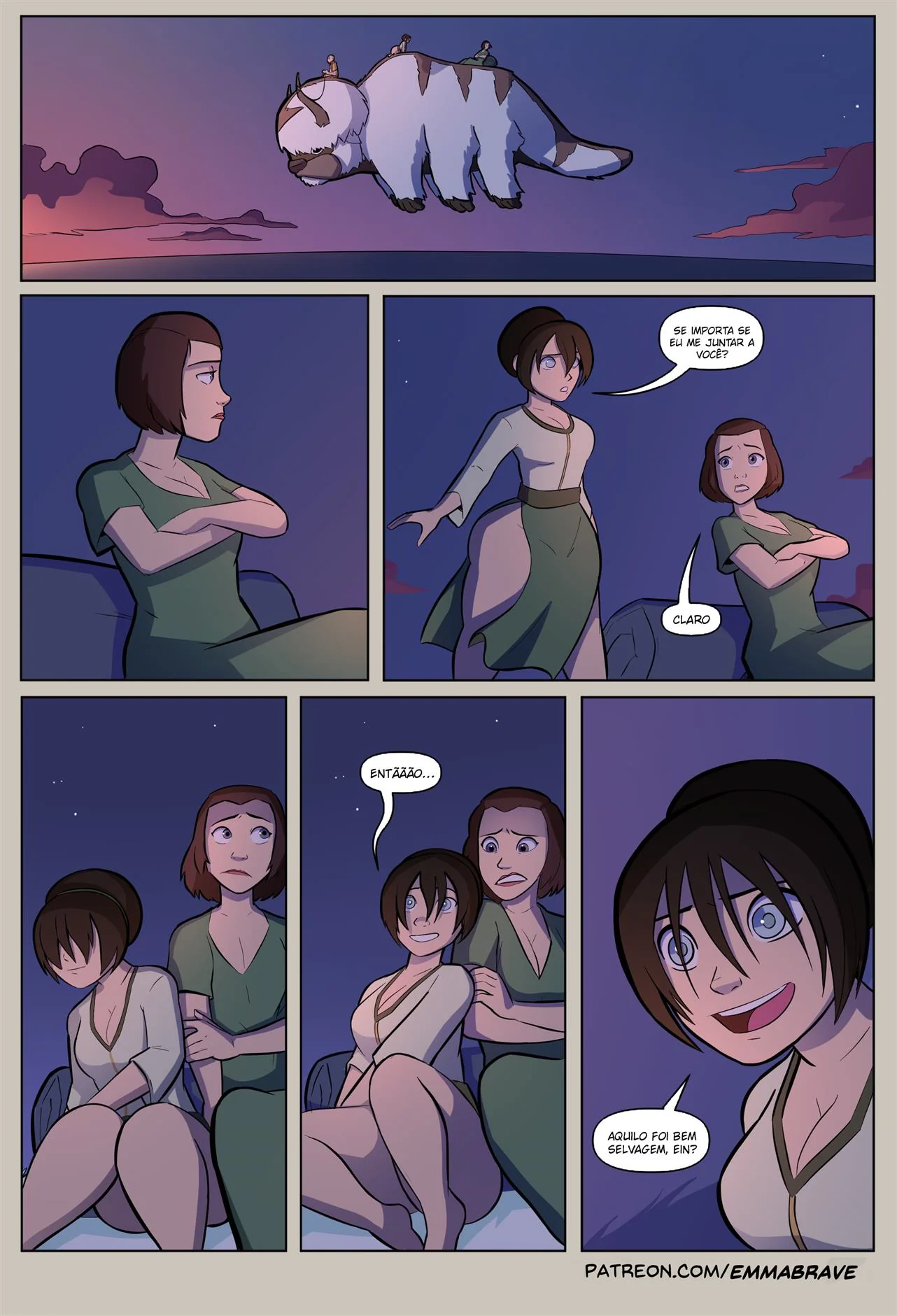Aang fode Toph enquanto Zukko se excita com os peitões de Katara – Hentai HQ Brasil
